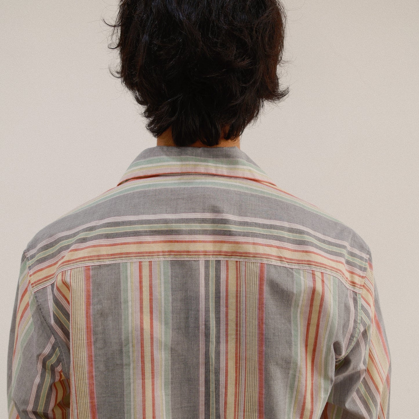 Hand-Embroidered Stripe Shirt  Black