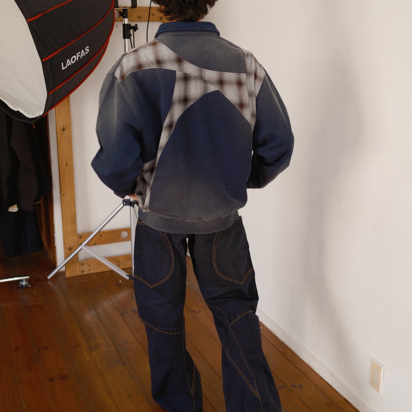 Pachwoked Half-Zip Sweatshirt Black