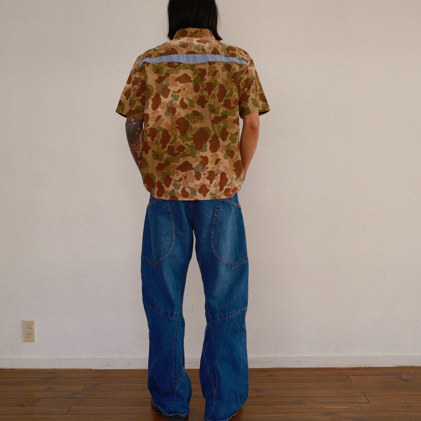 Patchworked Camo Shirt Khaki