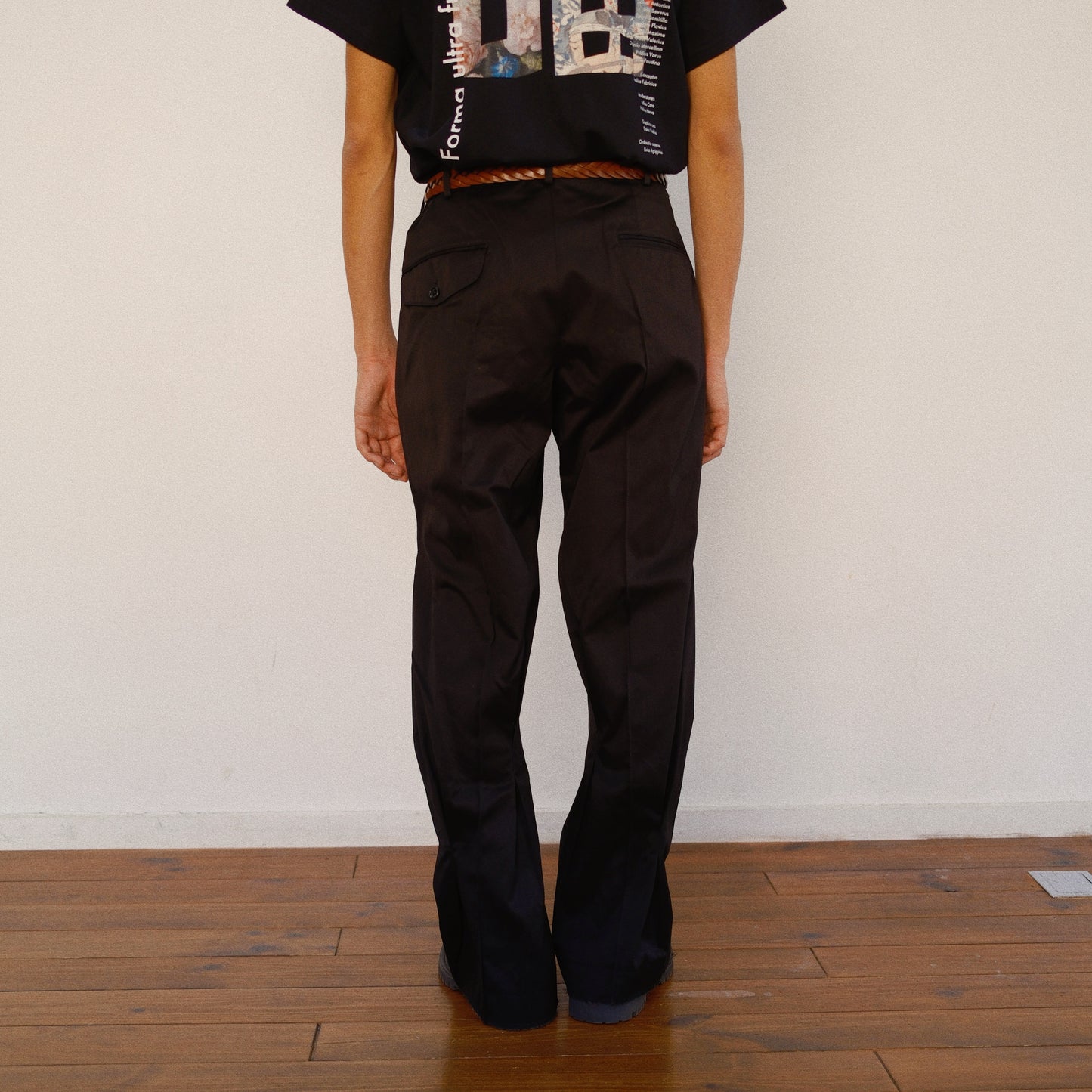 Pleated Chino Pants  Black