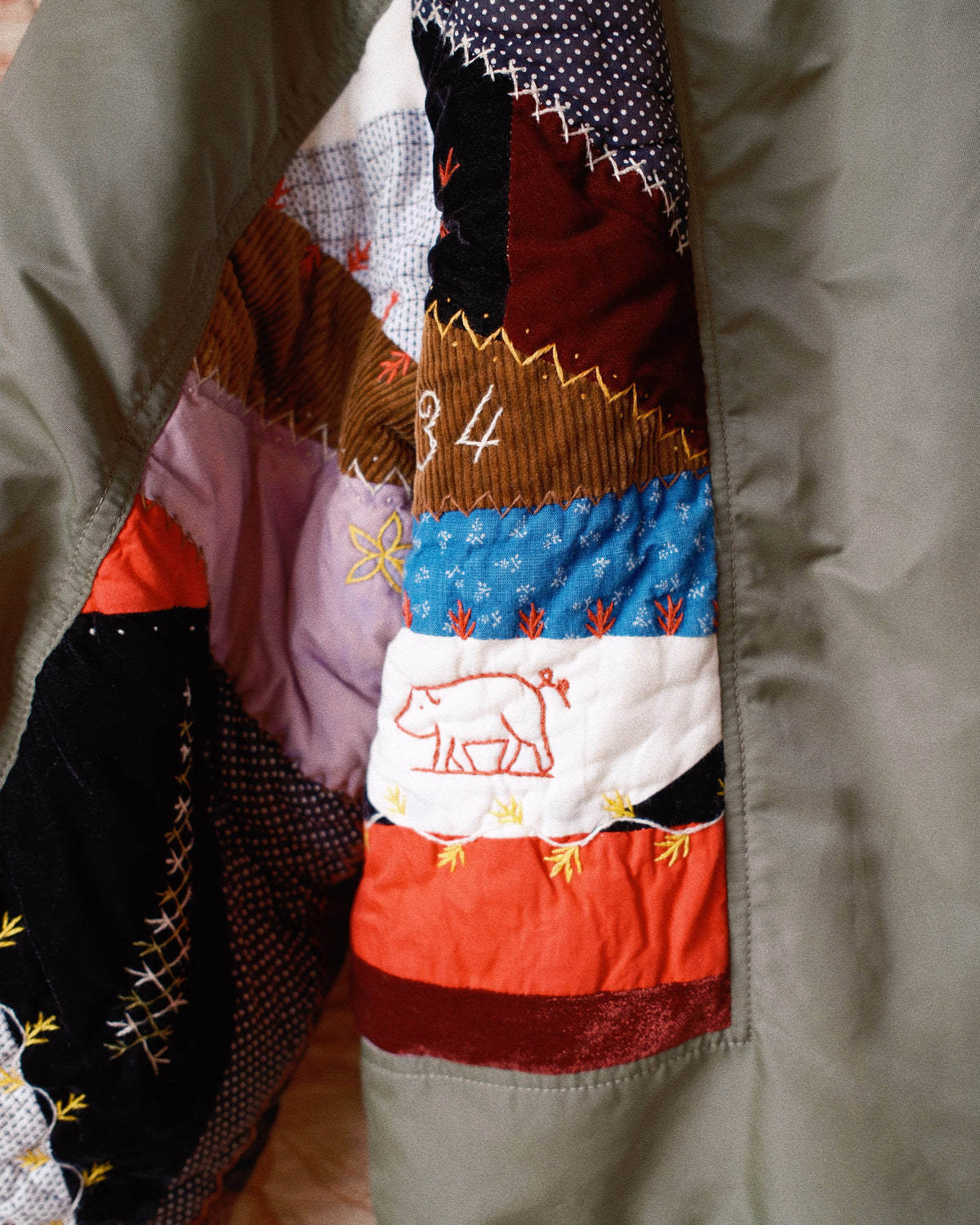 Quilt bomber jacket Khaki
