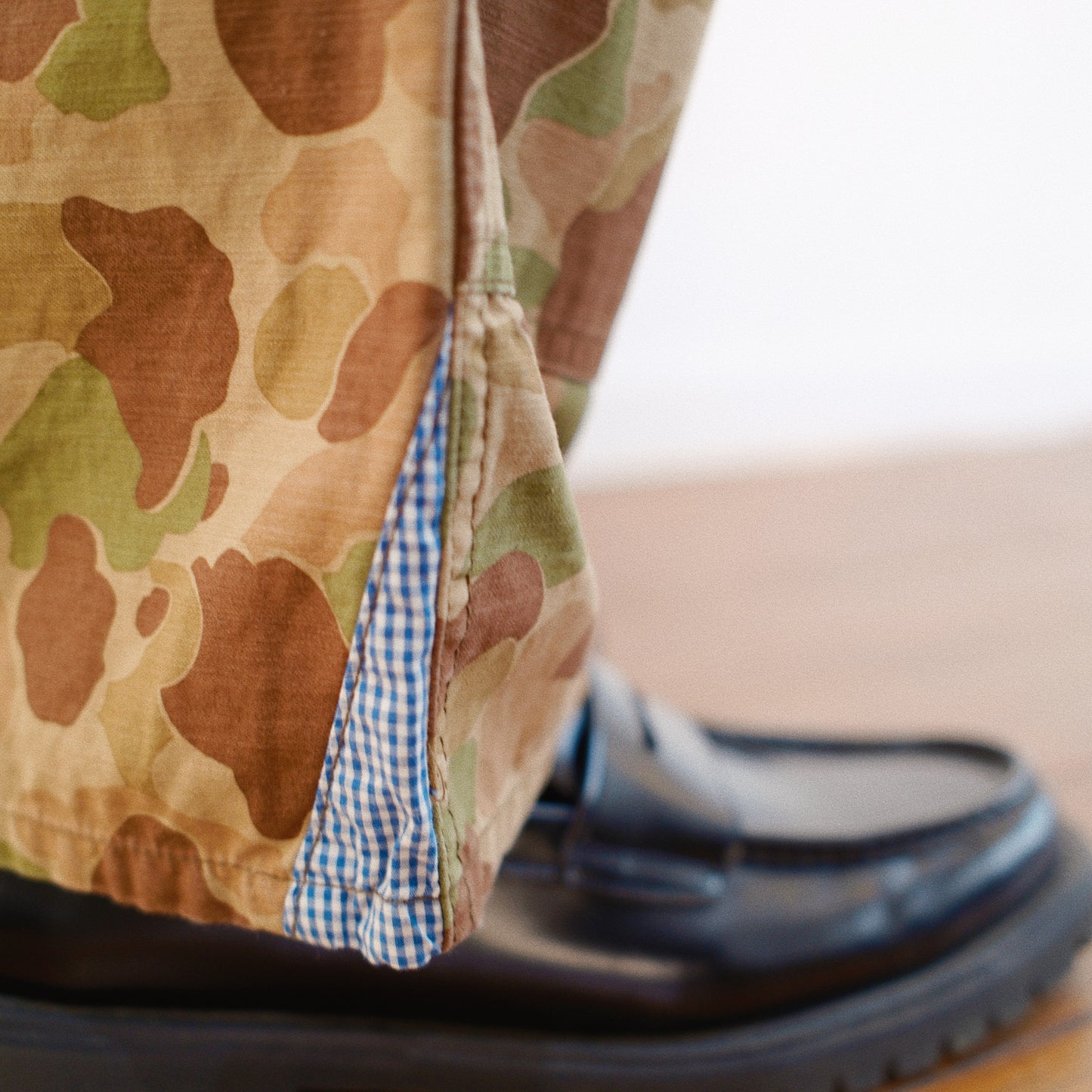 Patchworked Camo Pants Khaki