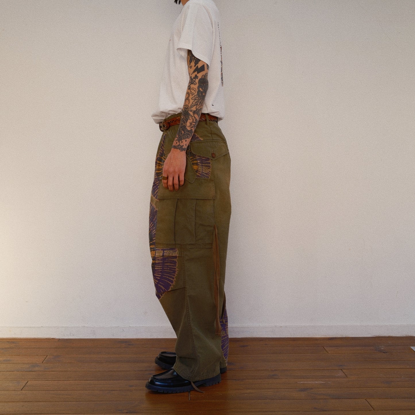 Tie-Dye Military Pants  Khaki