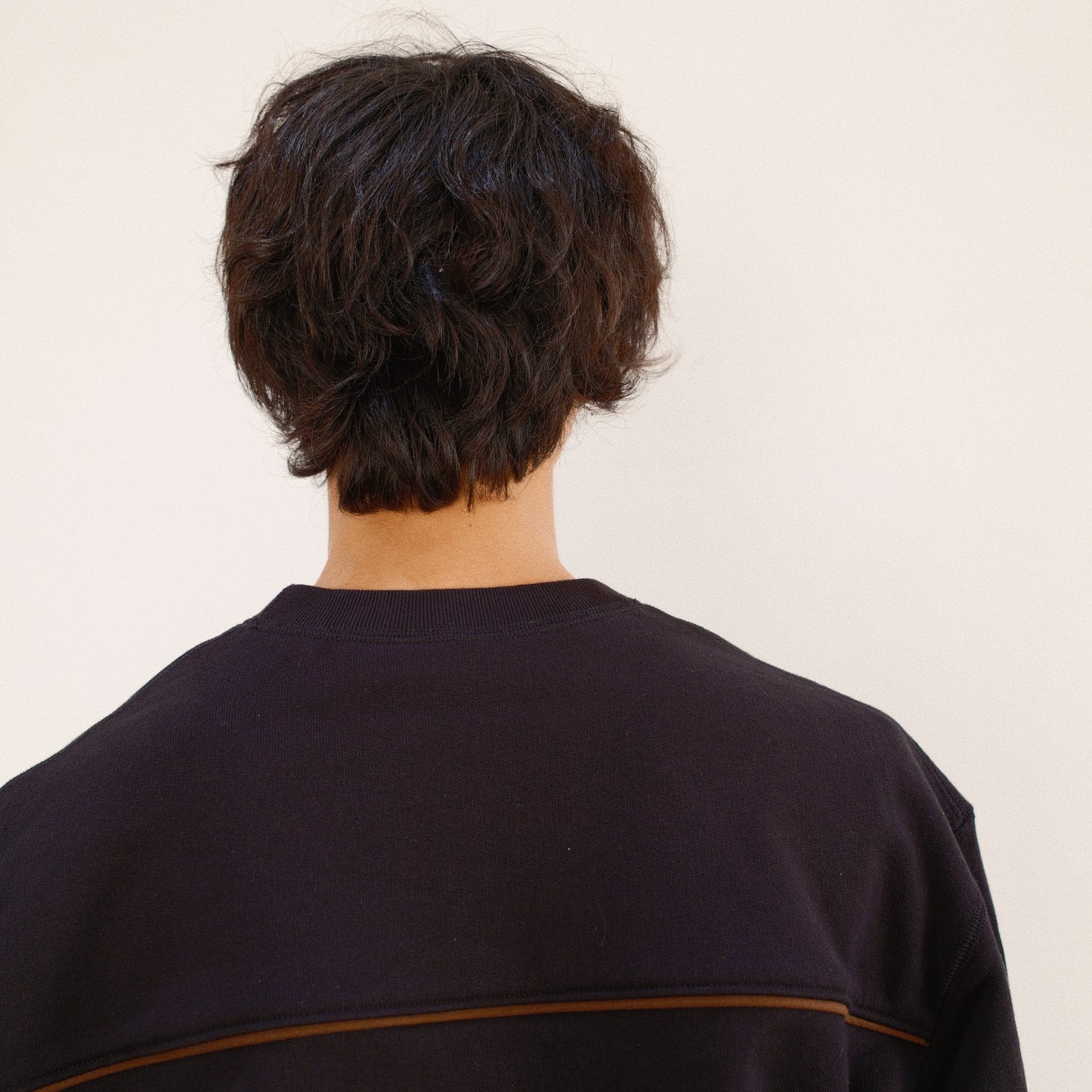 Leather-Trimmed Sweatshirt  Black