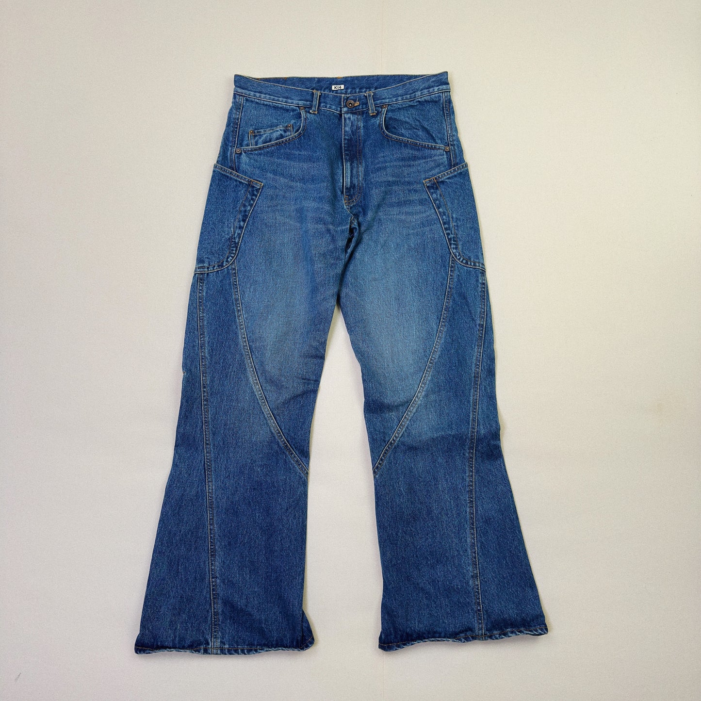 3D Cutting Denim Pants  Indigo