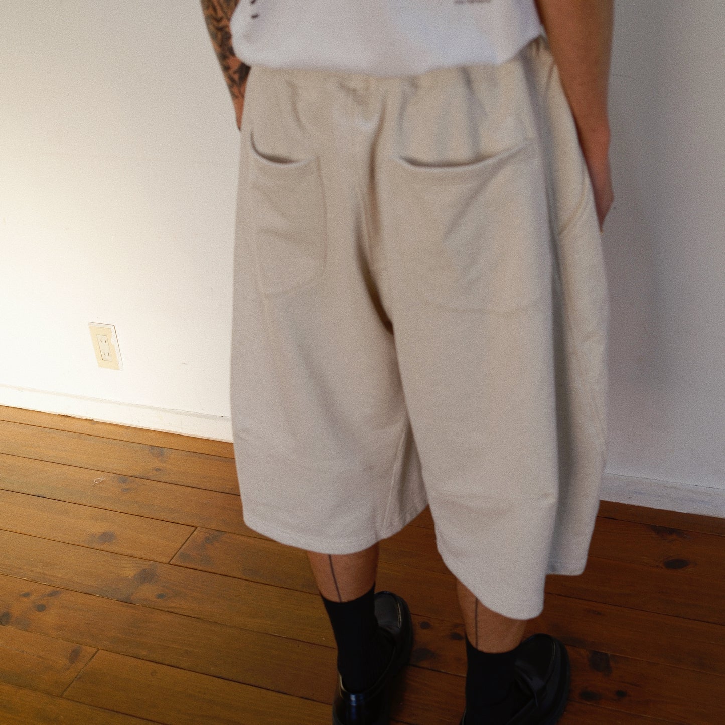 Pleated Balloon Sweat Pants Oatmeal