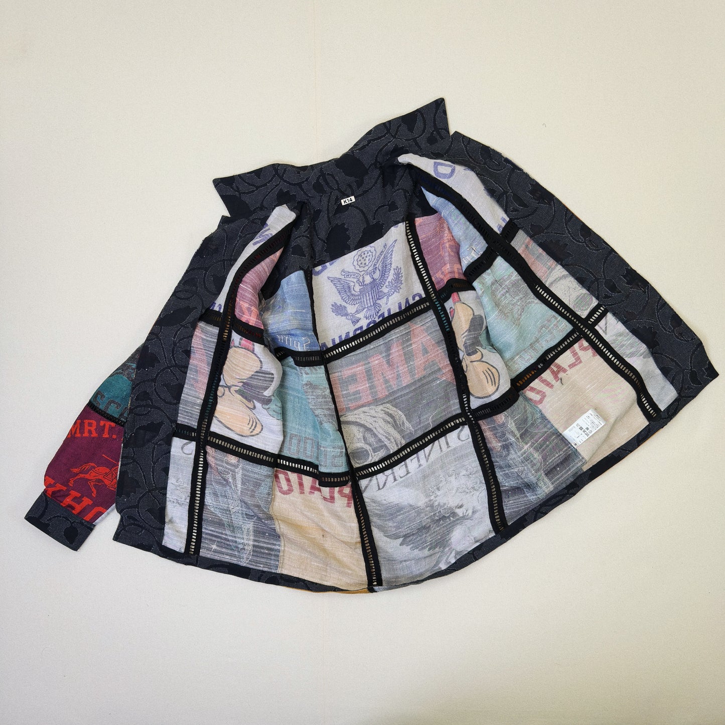 Patchworked Silk Shirt Black