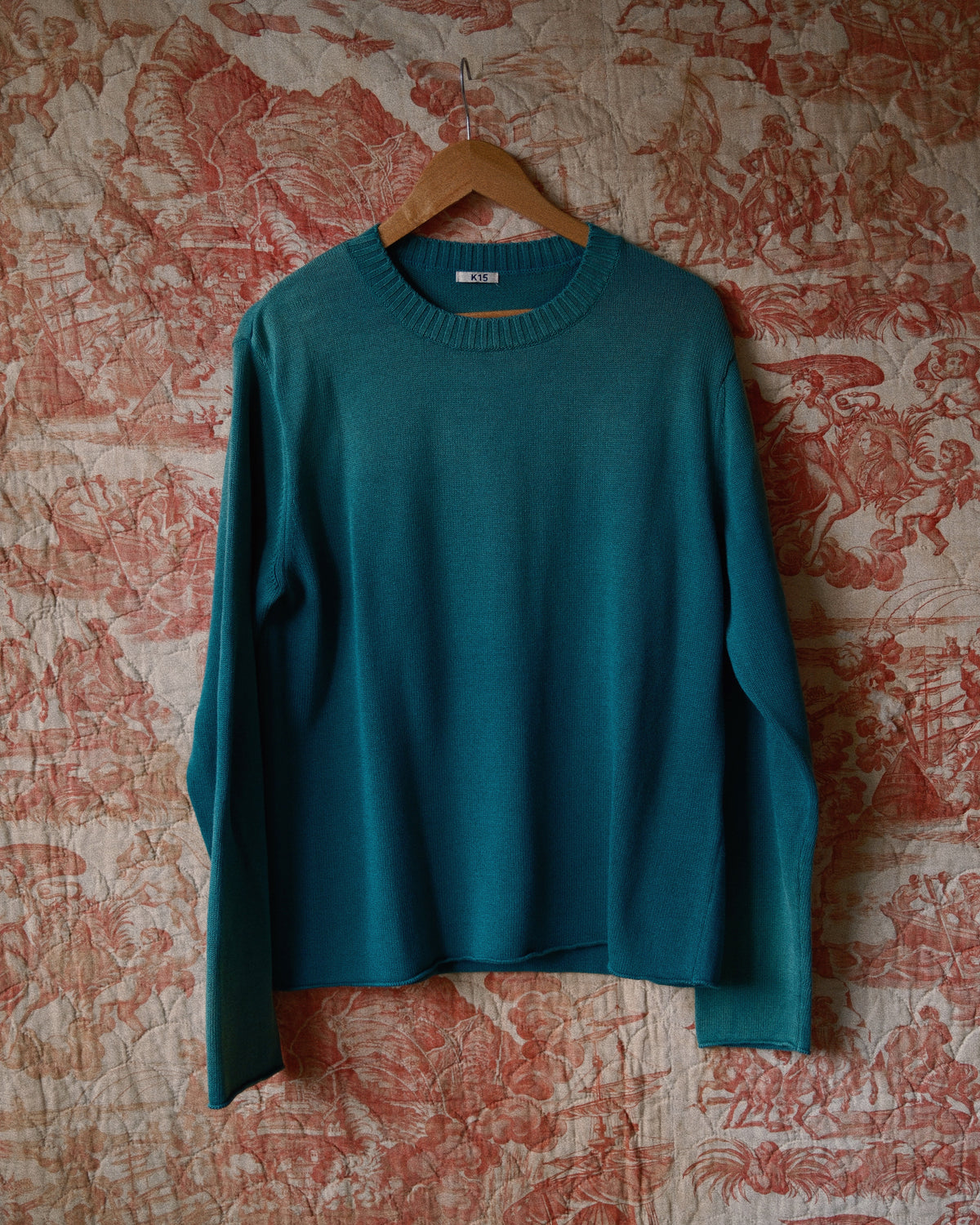 Vintage-effect Cotton Knit Pullover Green