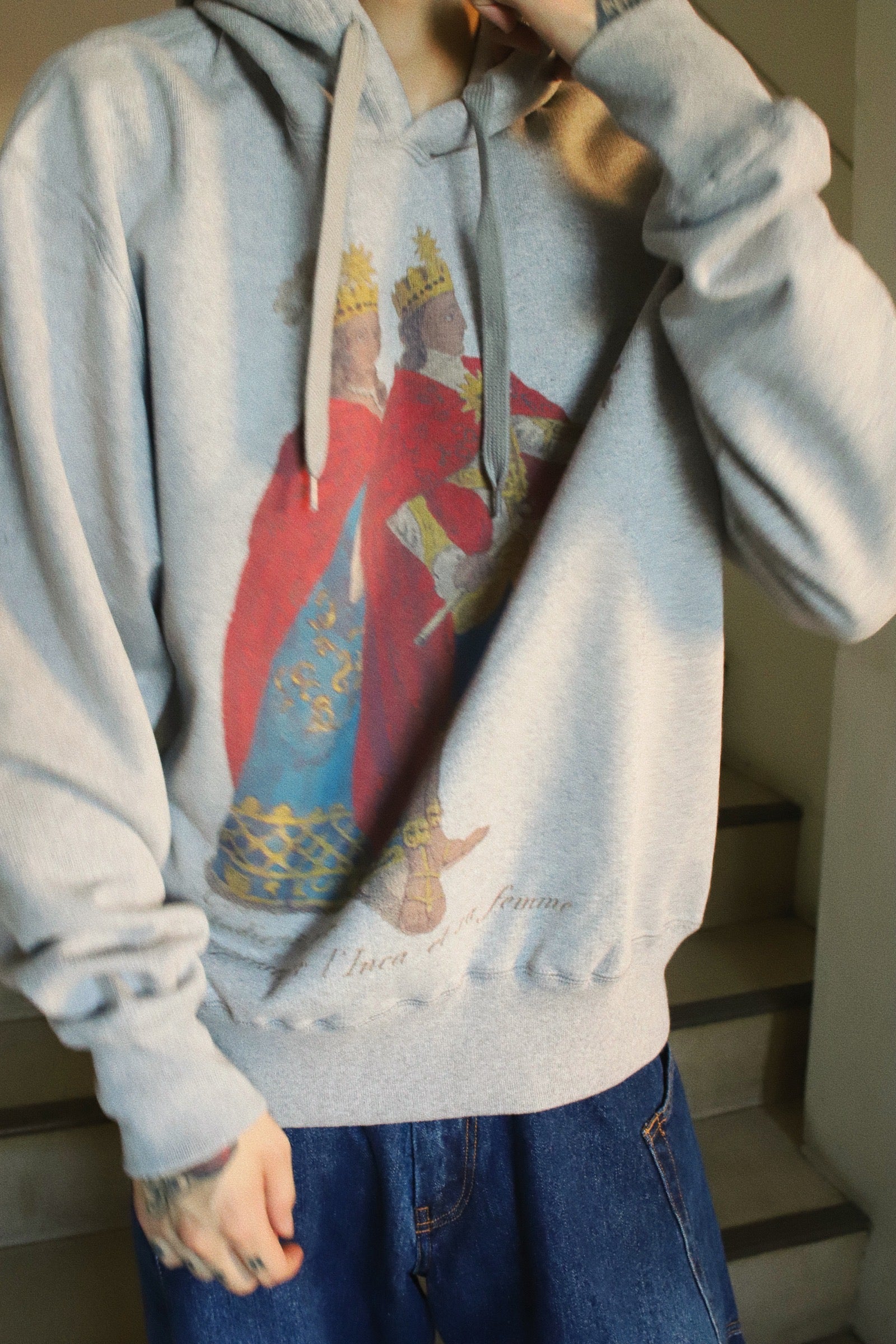 Graphic-print hoodie Gray