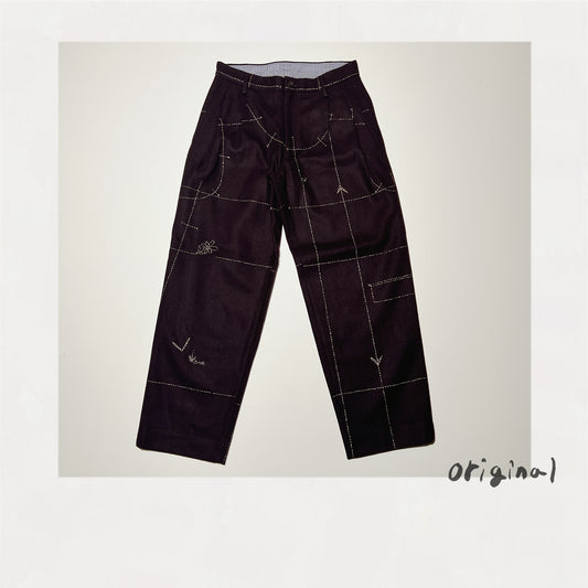Hand embroidery pants Brown