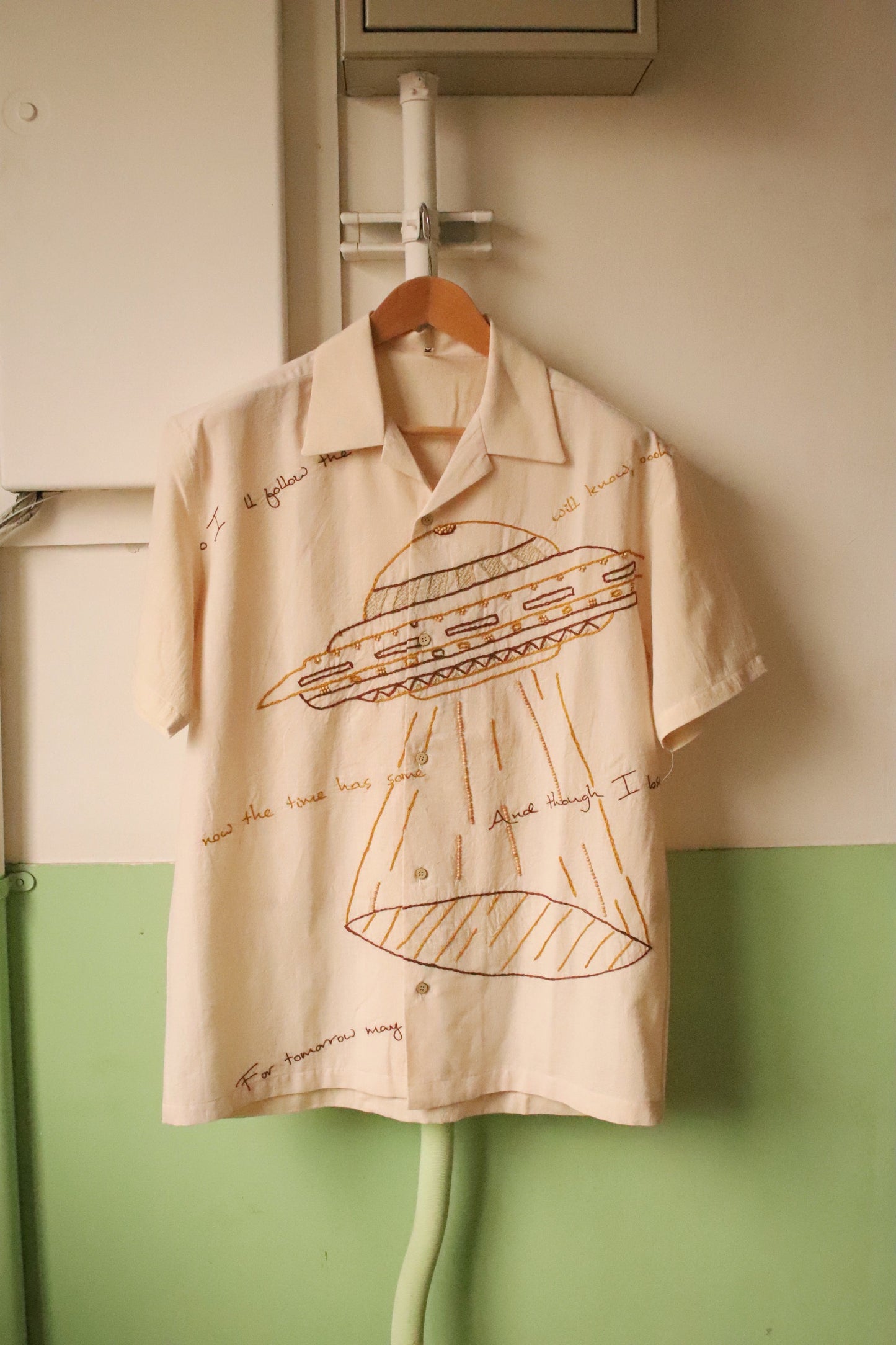 Khadi embroidery shirt