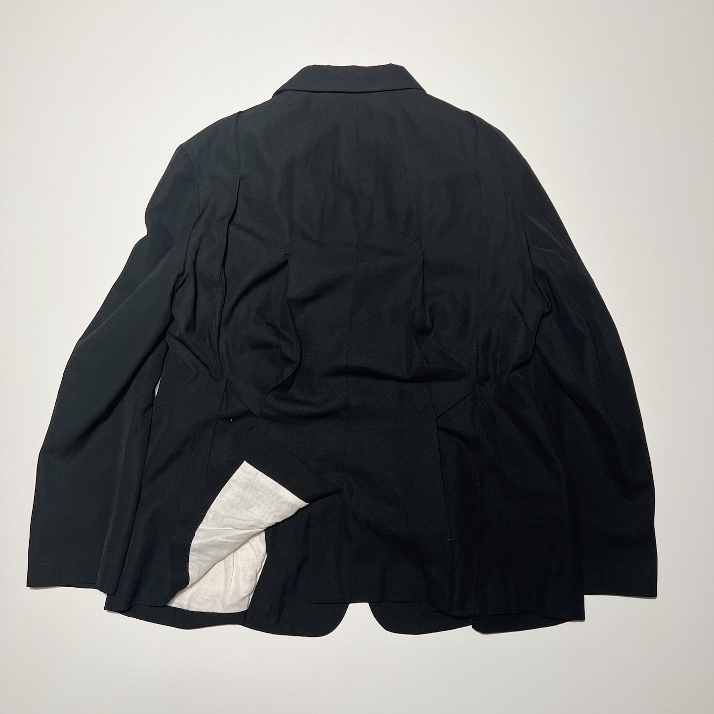 Pleat-detail single-breasted jacket Black