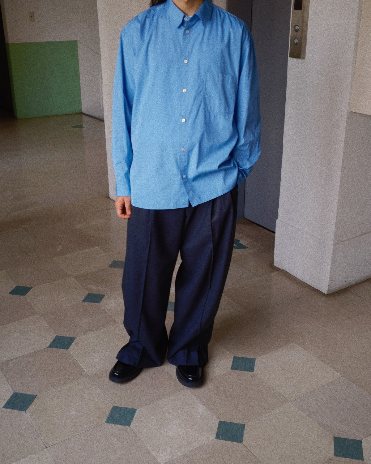 Washed Cotton Shirt Blue