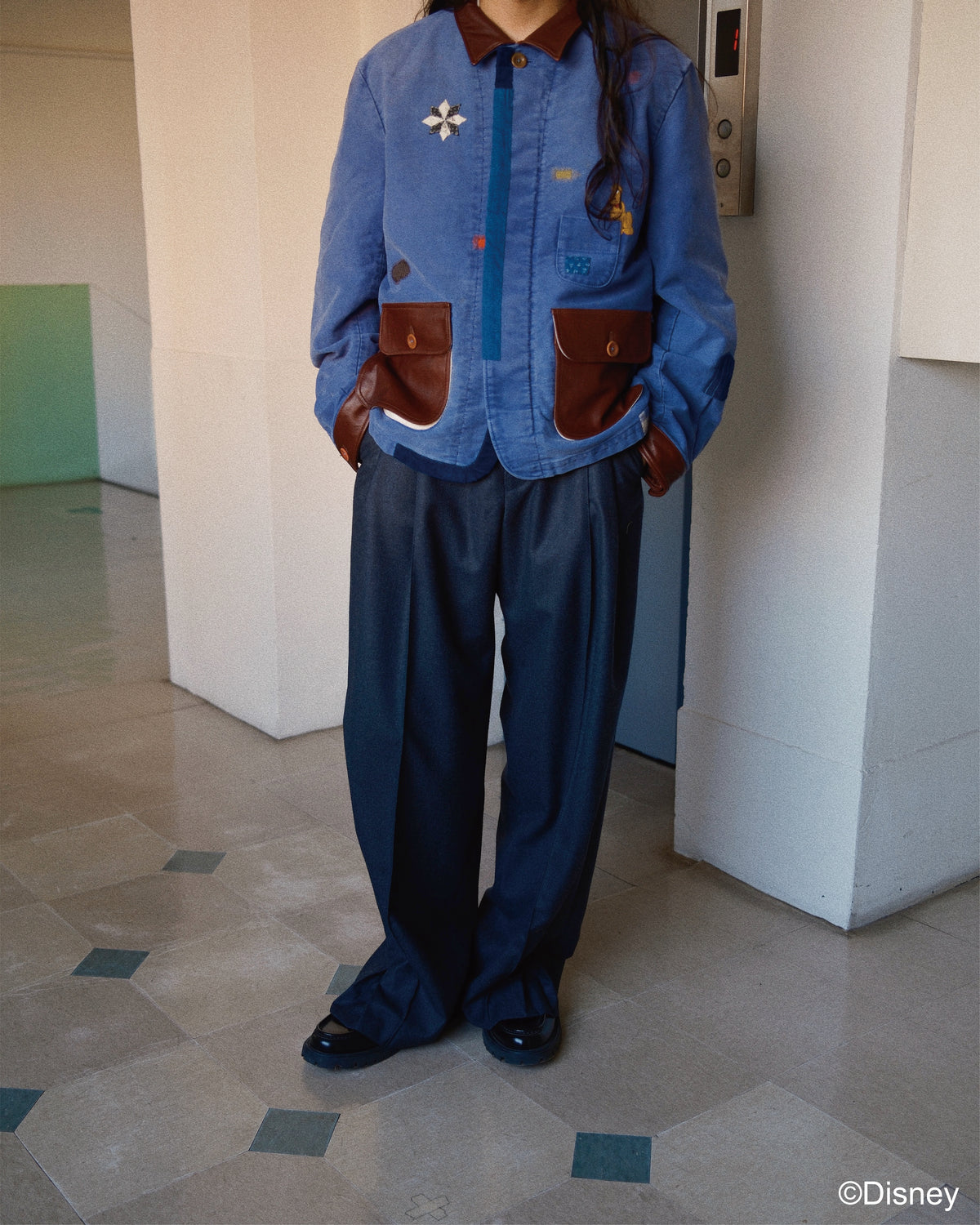 Vintage-finished work jacket  Blue