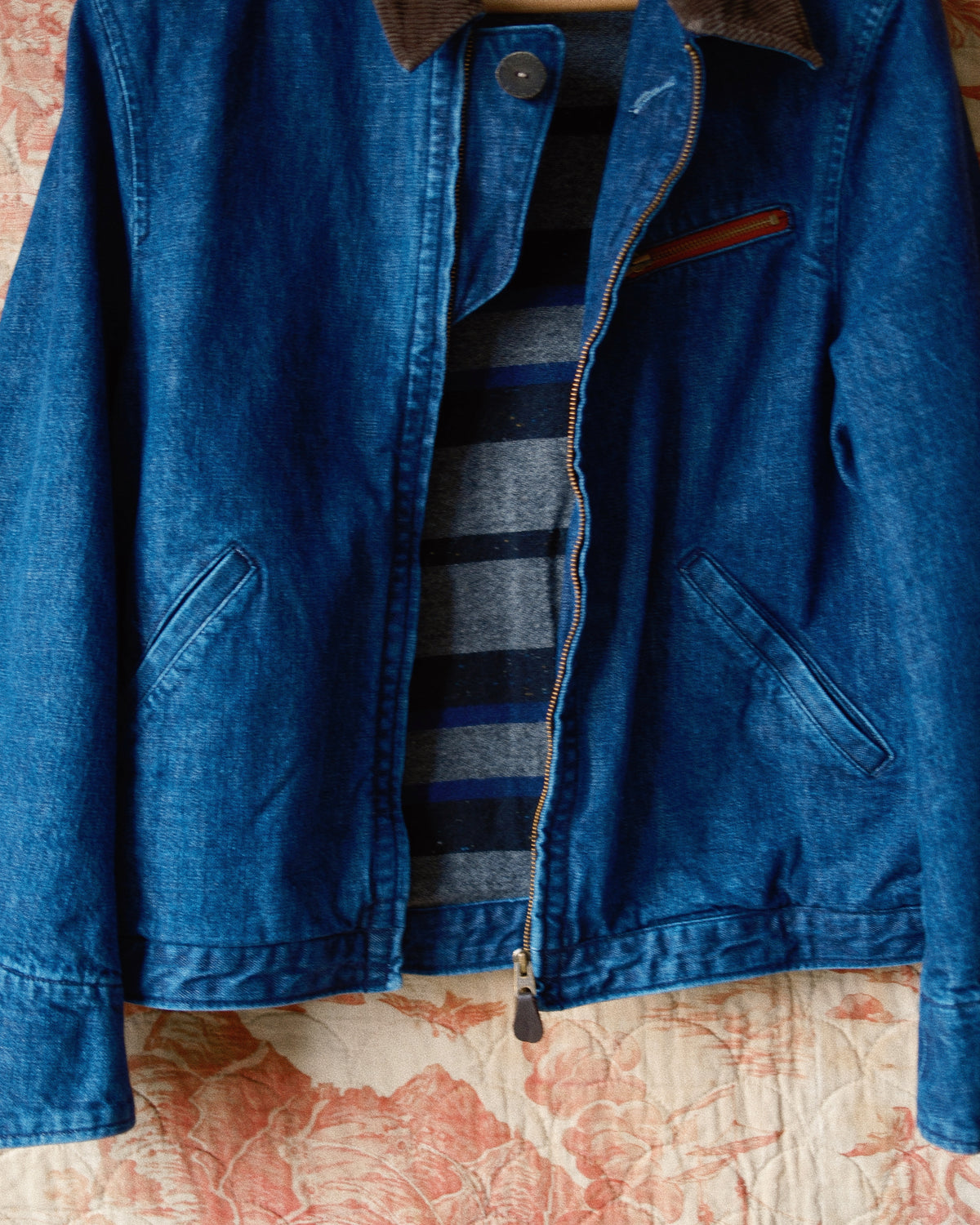 Faded Denim Zip Jacket