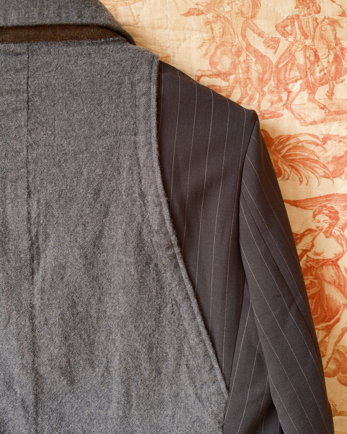 Combination boiled wool blazer Gray
