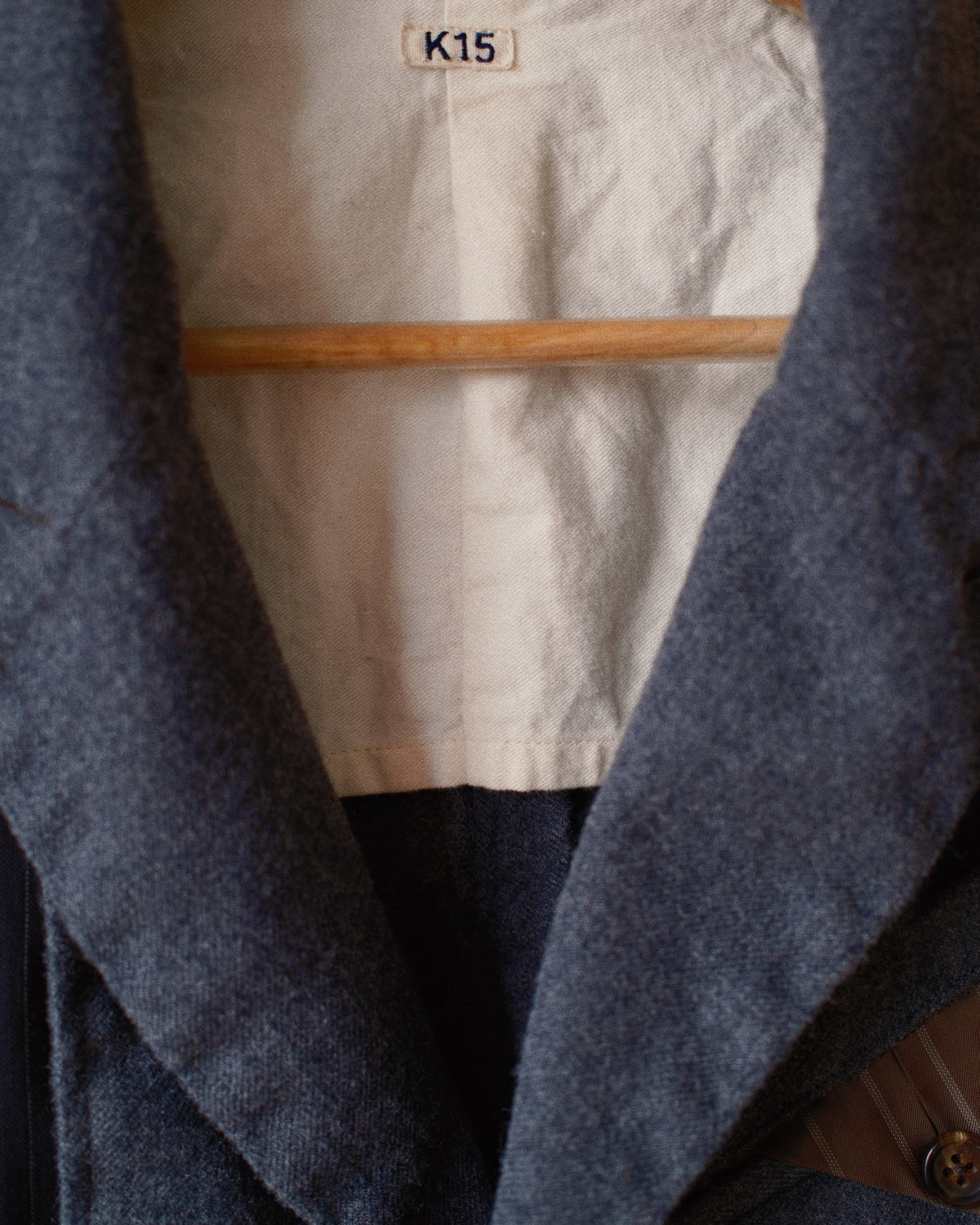 Combination boiled wool blazer Gray
