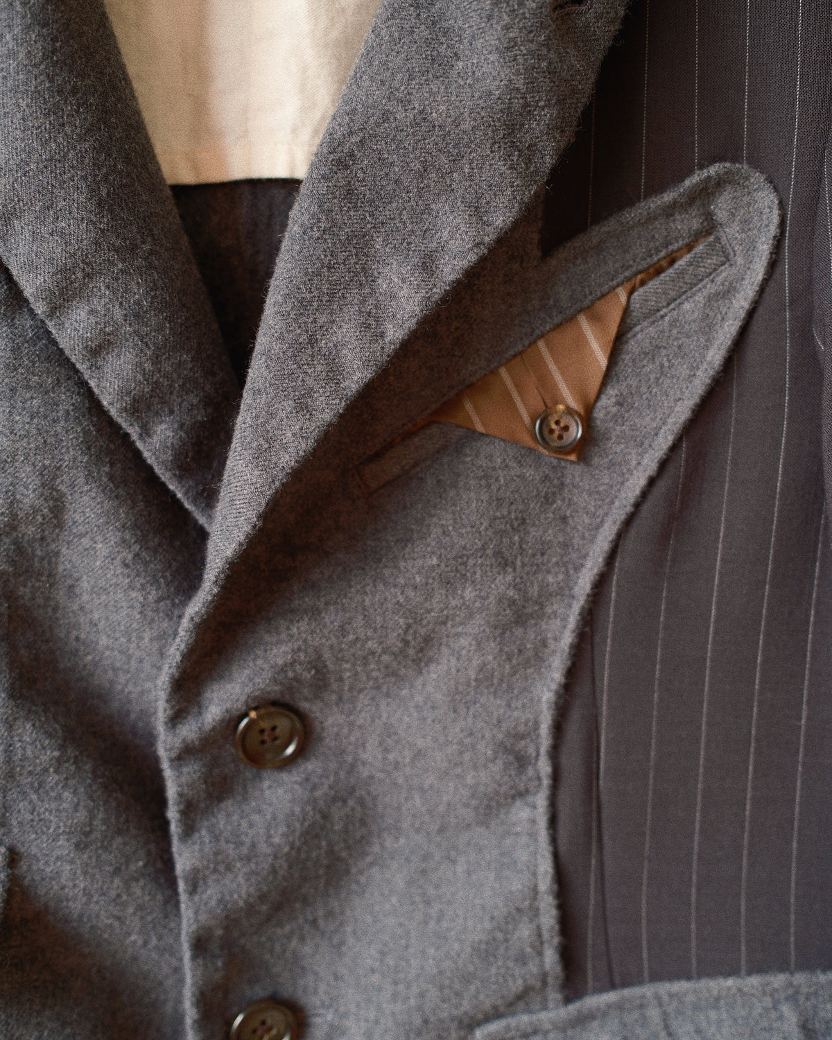 Combination boiled wool blazer Gray
