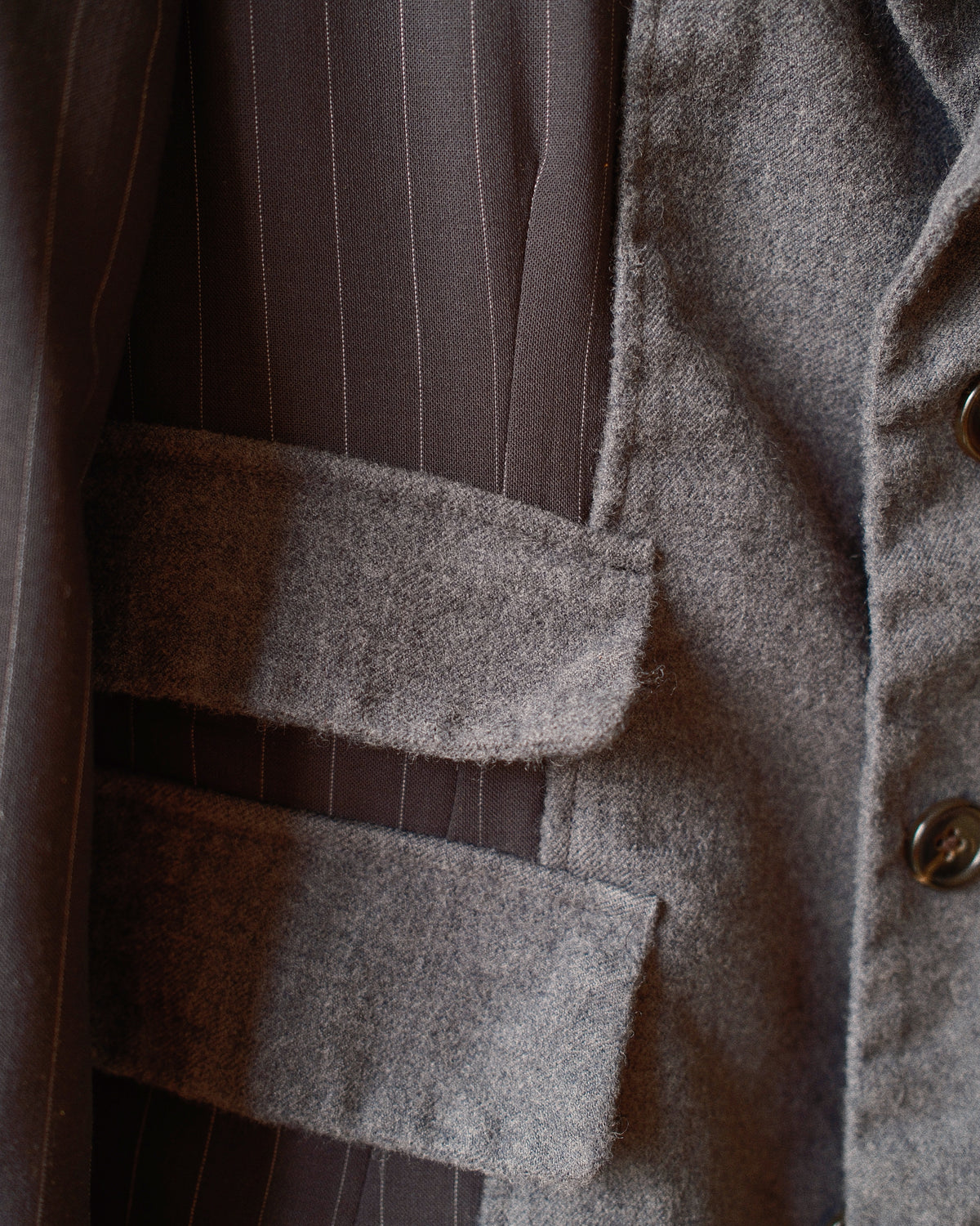 Combination boiled wool blazer Gray