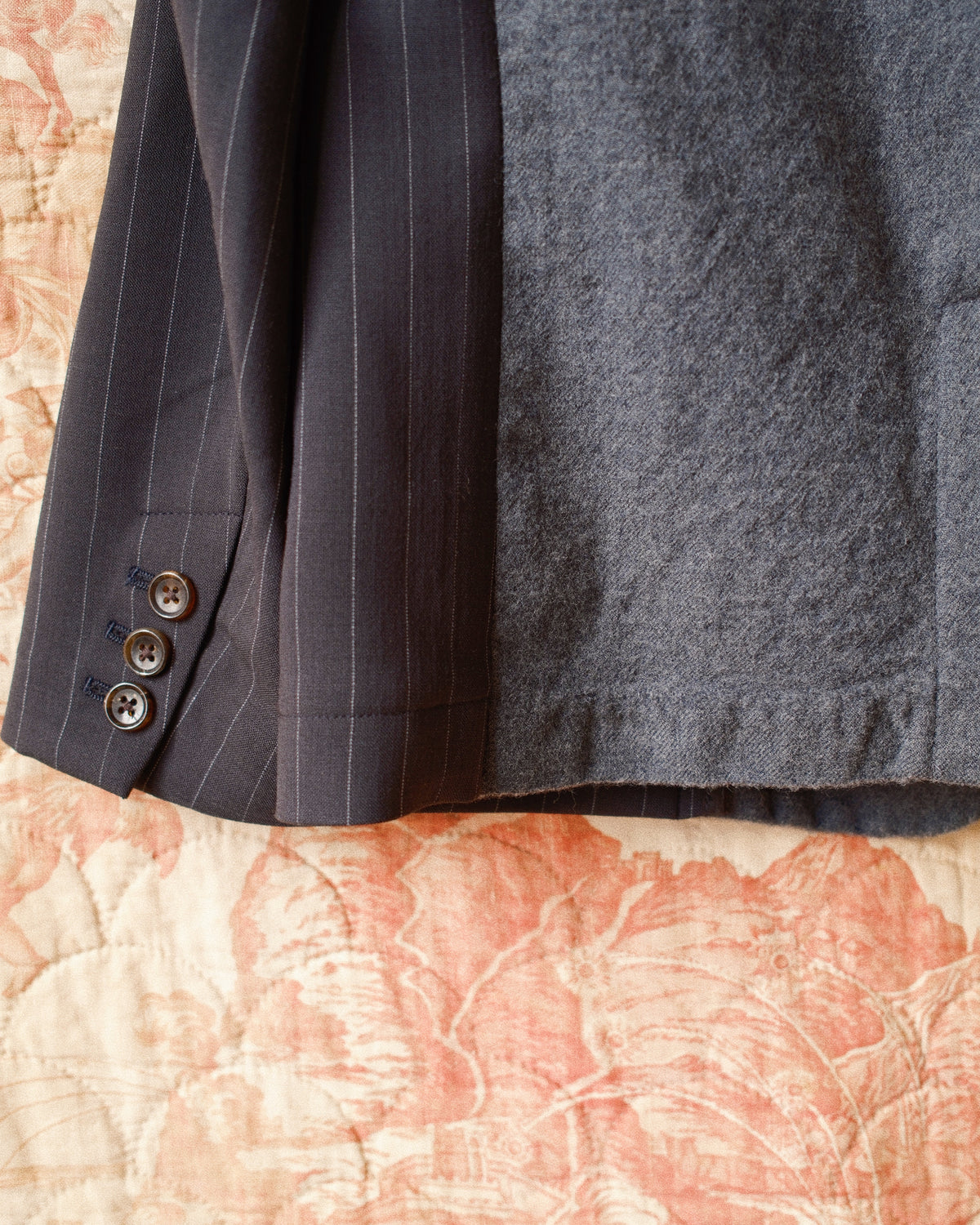 Combination boiled wool blazer Gray