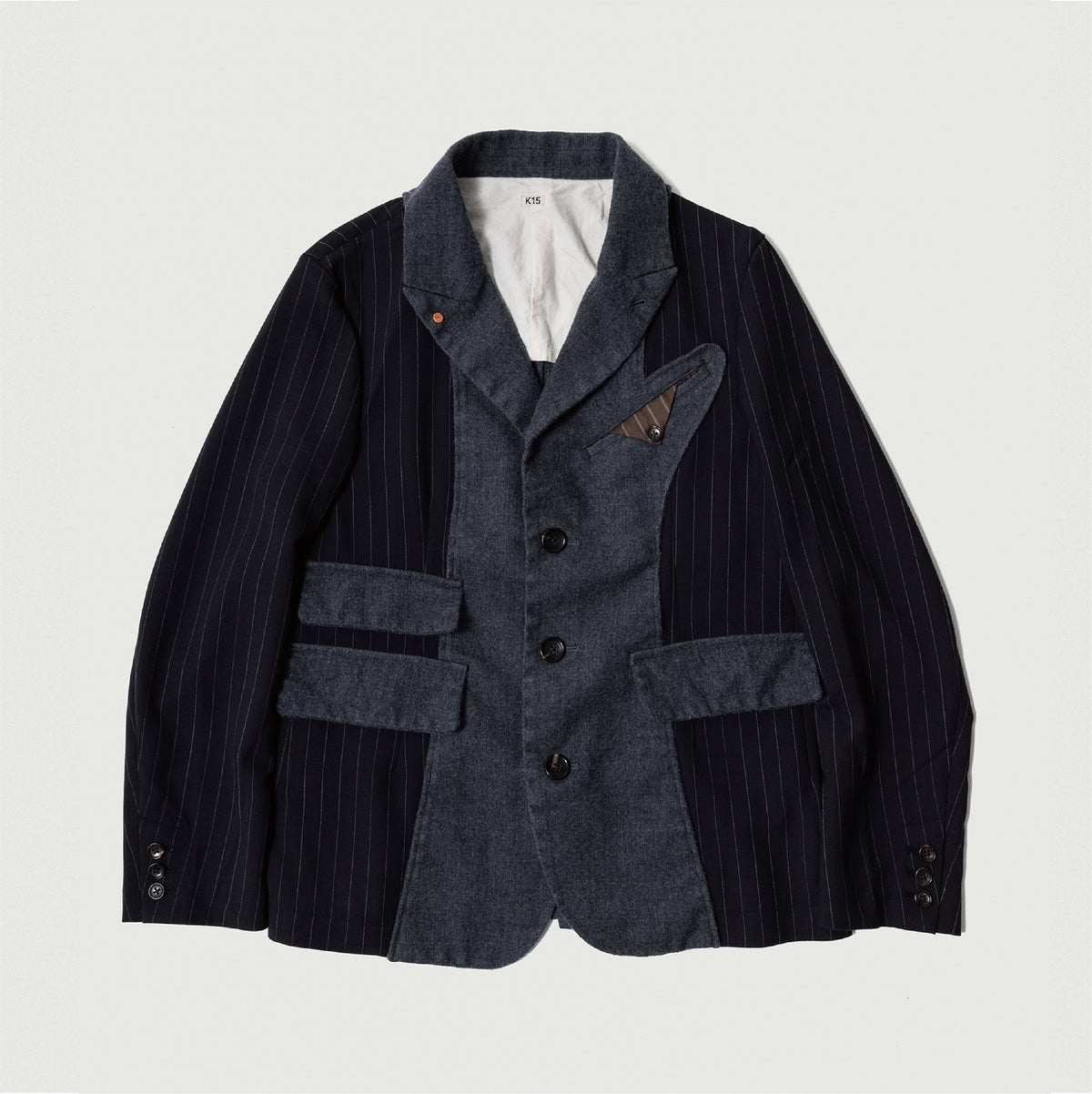 Combination boiled wool blazer Gray