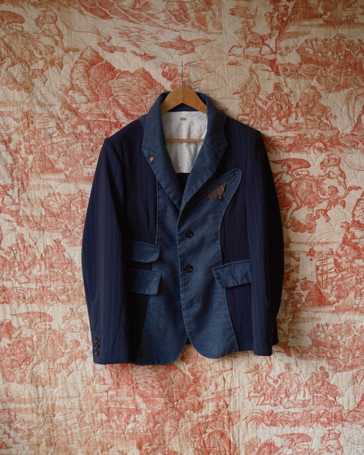 Combination boiled wool blazer Gray