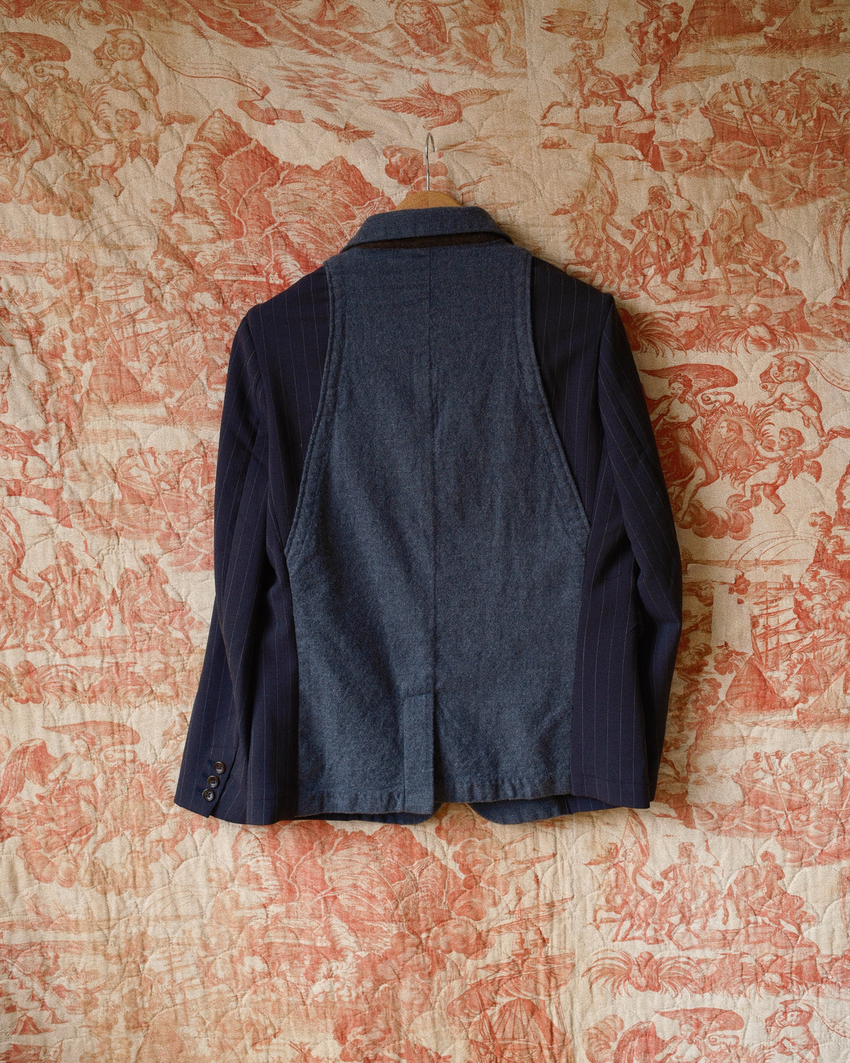 Combination boiled wool blazer Gray