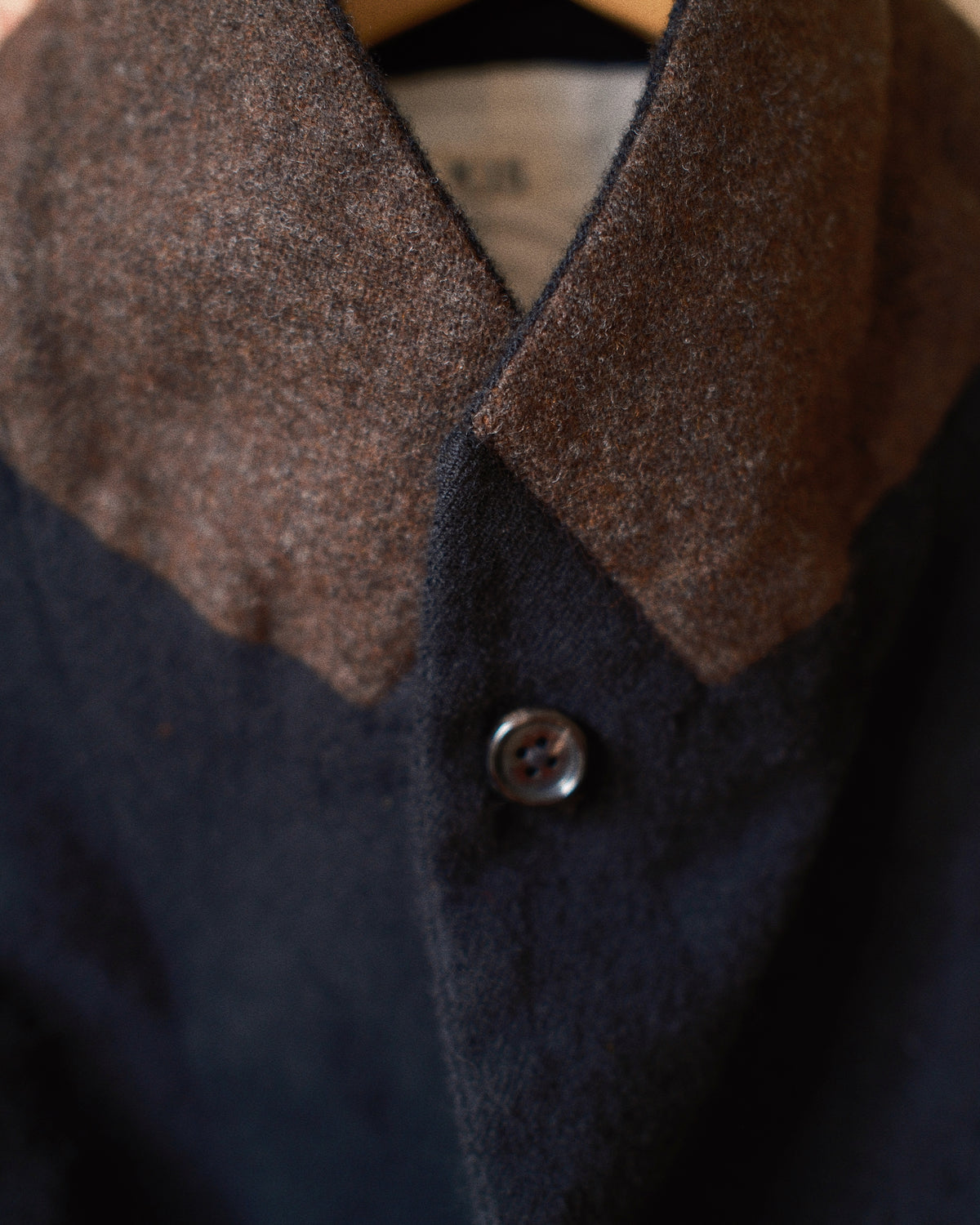 Combination boiled wool blazer Black