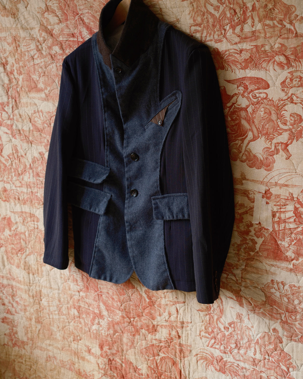 Combination boiled wool blazer Gray