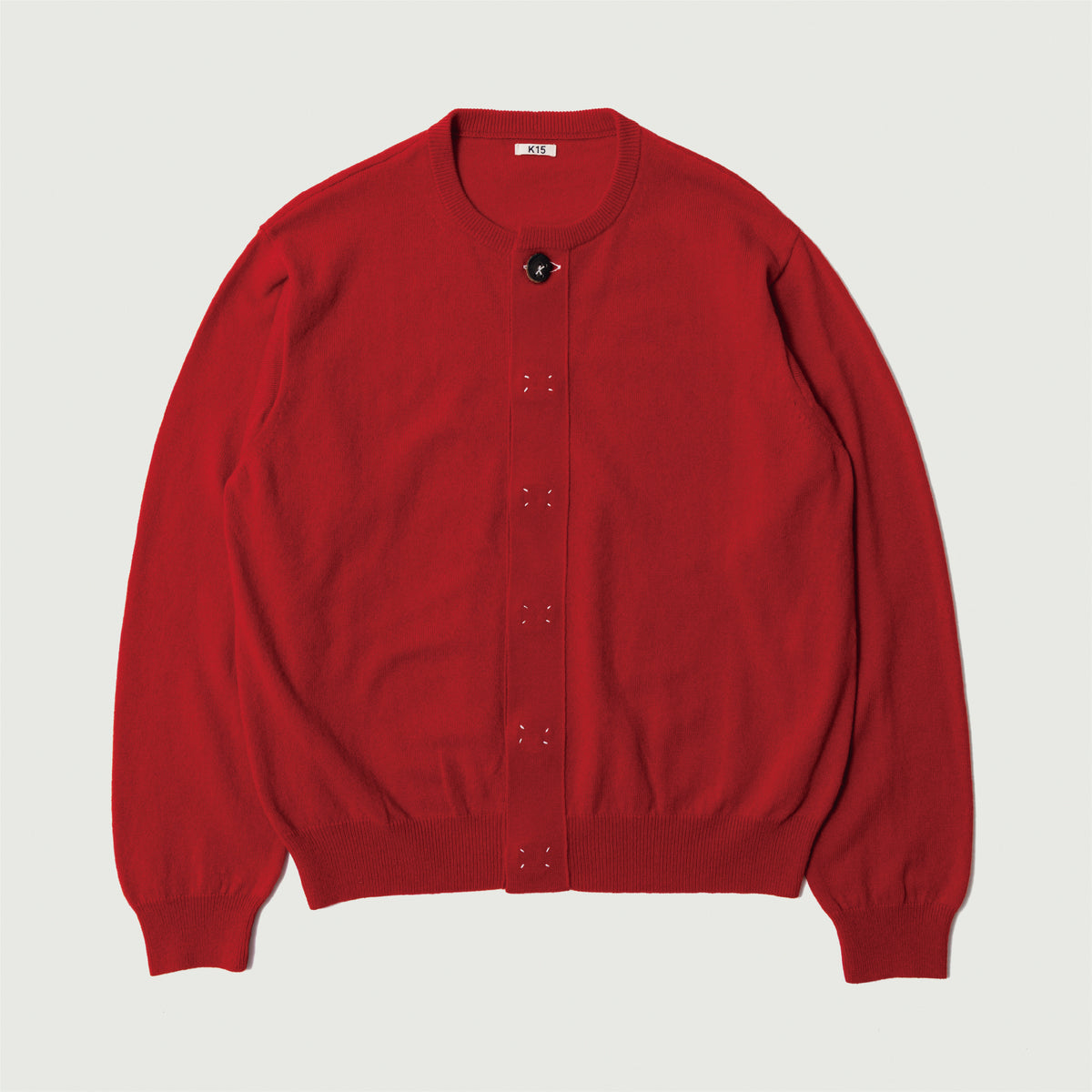Wool knit cardigan Red
