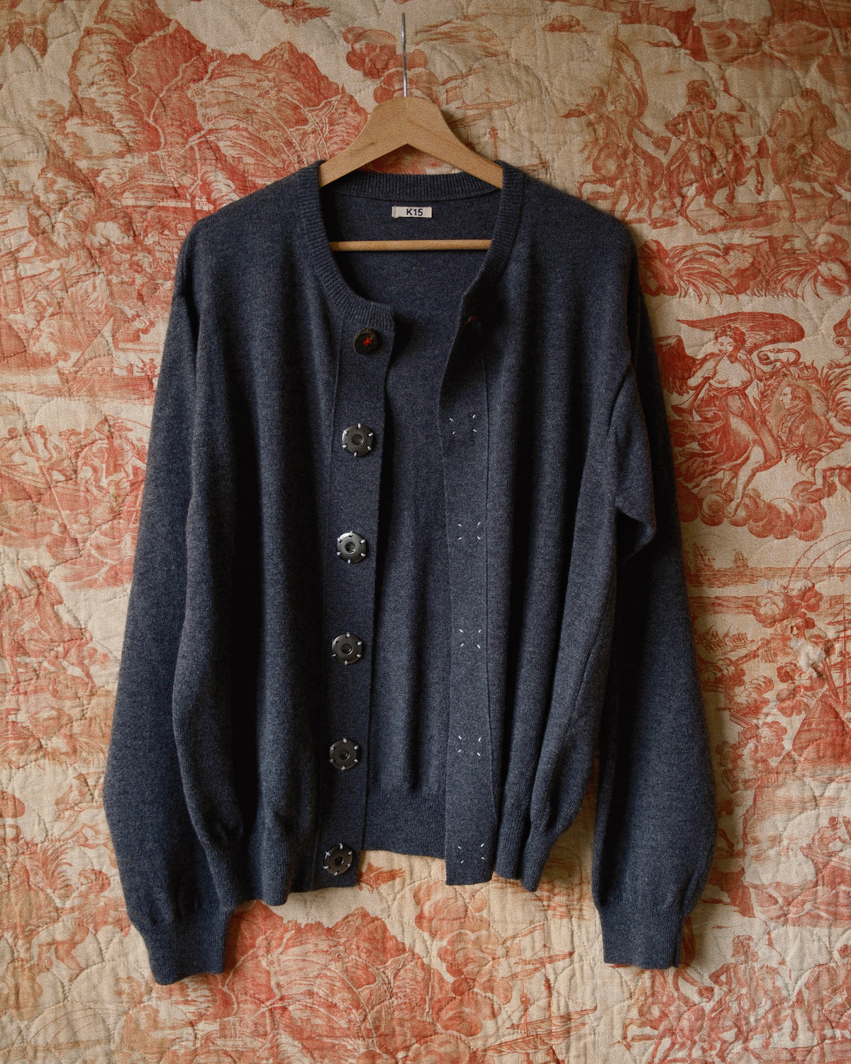 Wool knit cardigan Gray