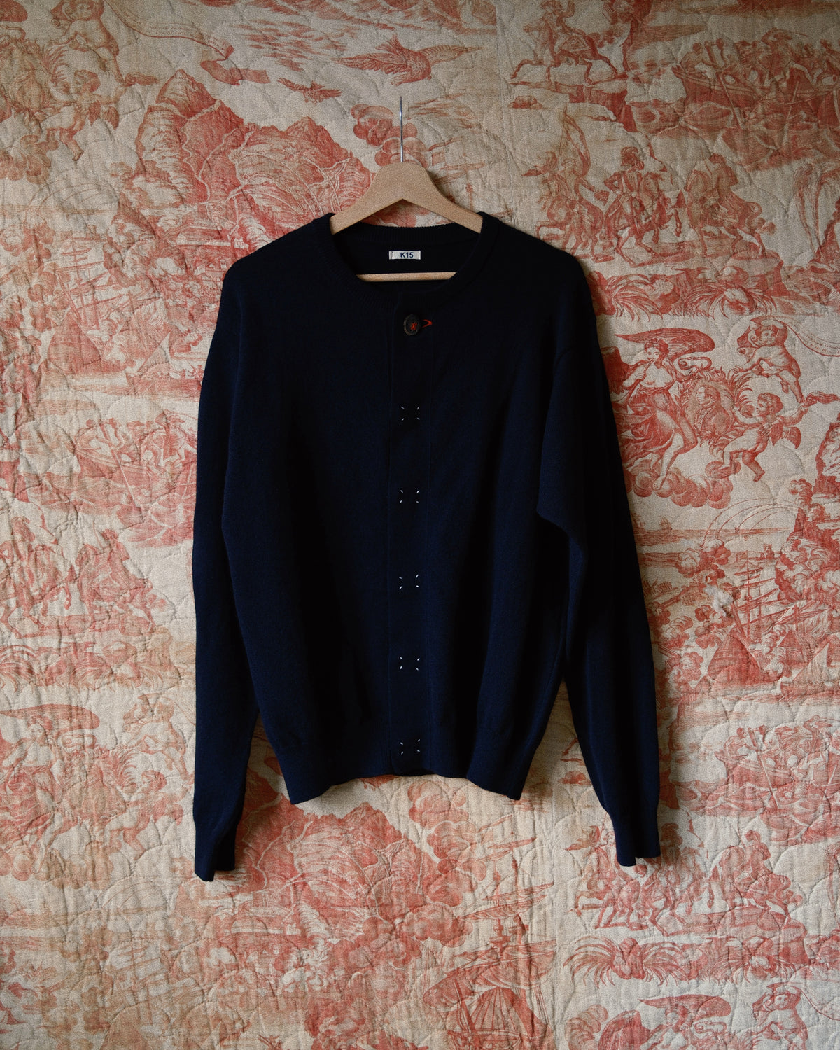 Wool knit cardigan Black