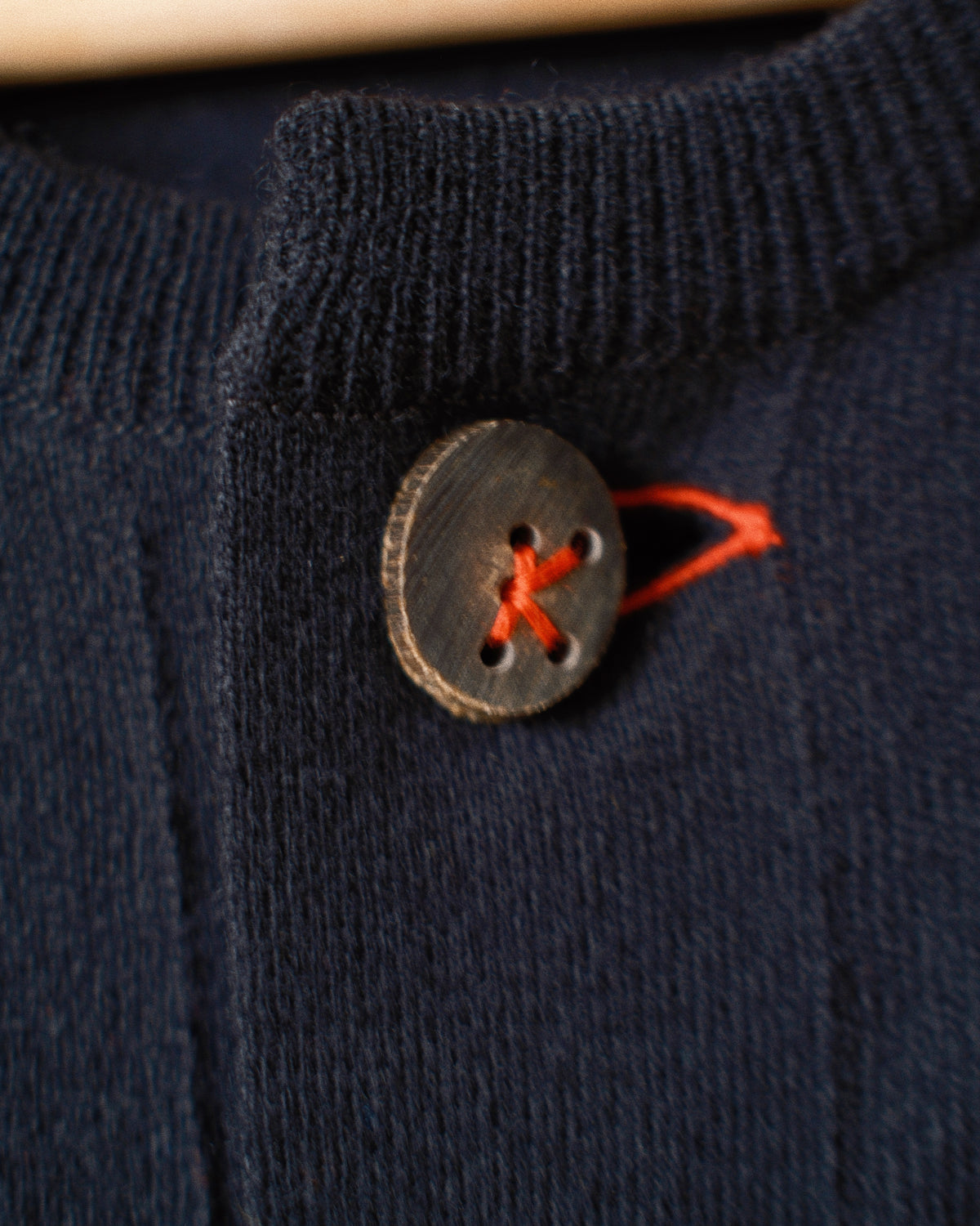 Wool knit cardigan Black