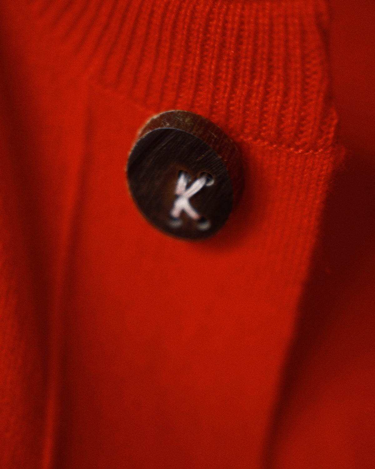 Wool knit cardigan Red