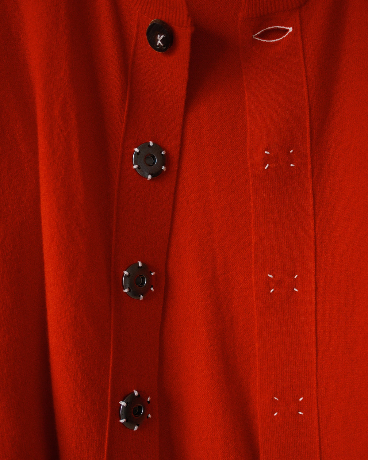 Wool knit cardigan Red