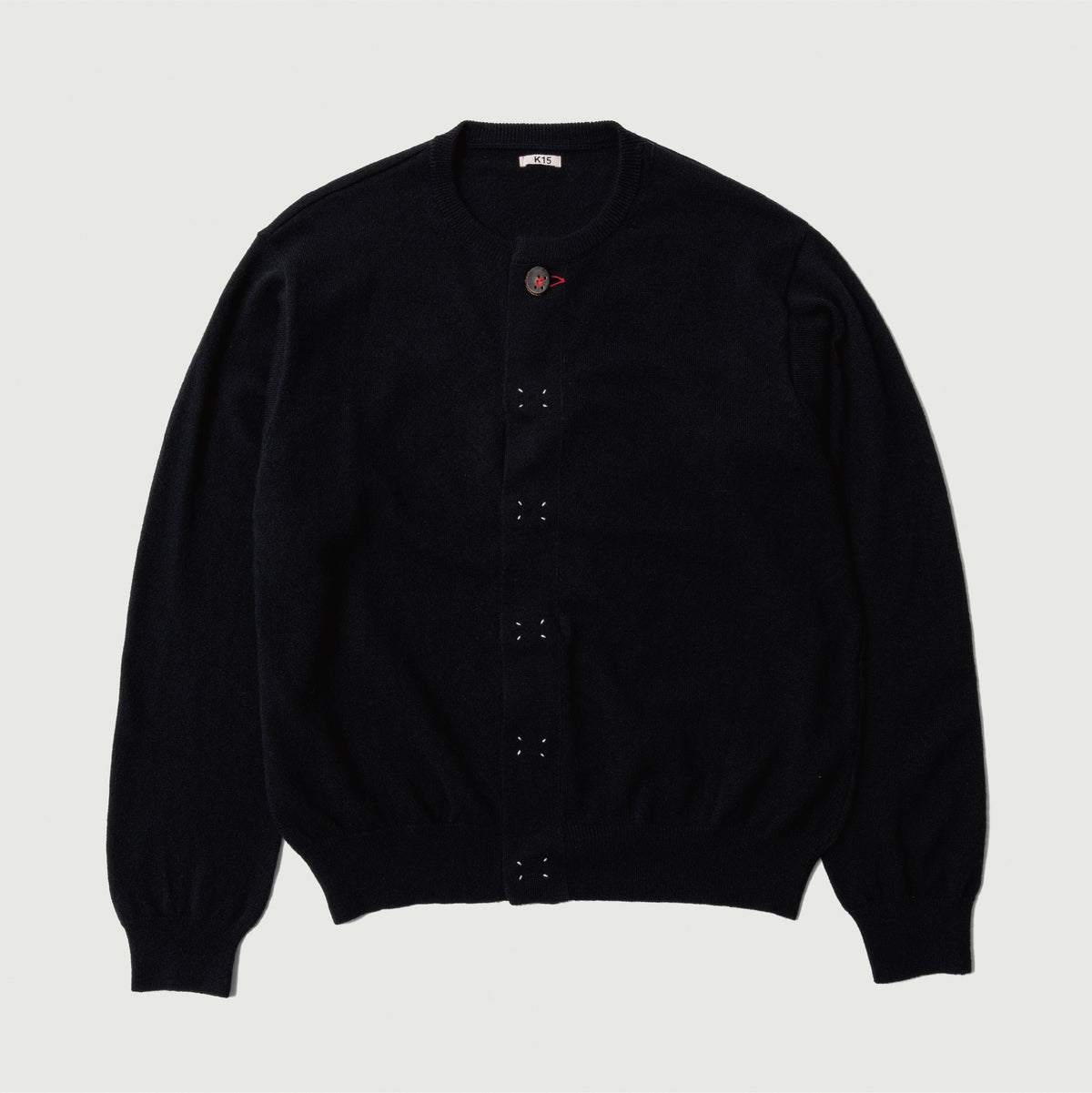 Wool knit cardigan Black