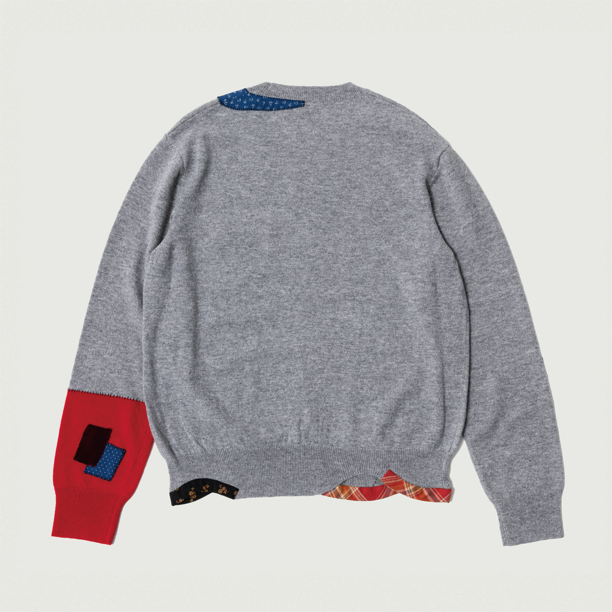 Vintage-finished wool knit pullover Gray