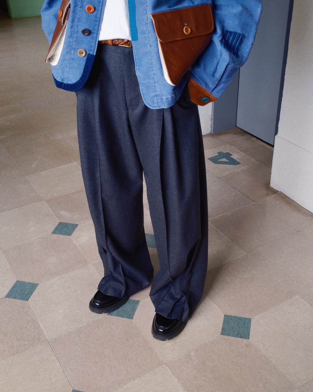 Tuck Pleats Pants Gray