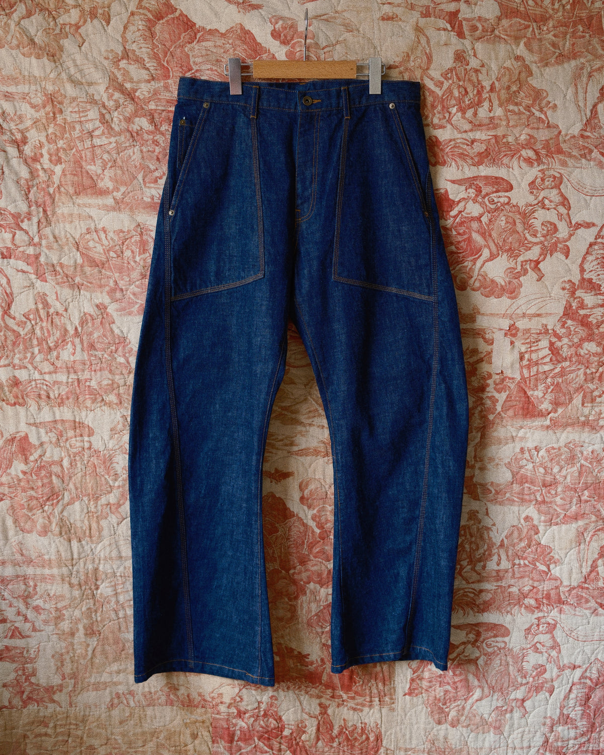 3D Cutting Denim Pants Indigo