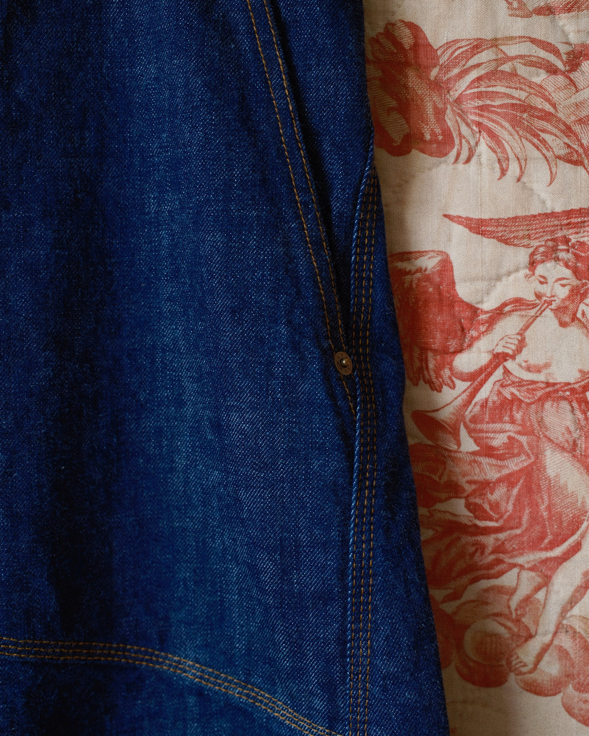 3D Cutting Denim Pants Indigo