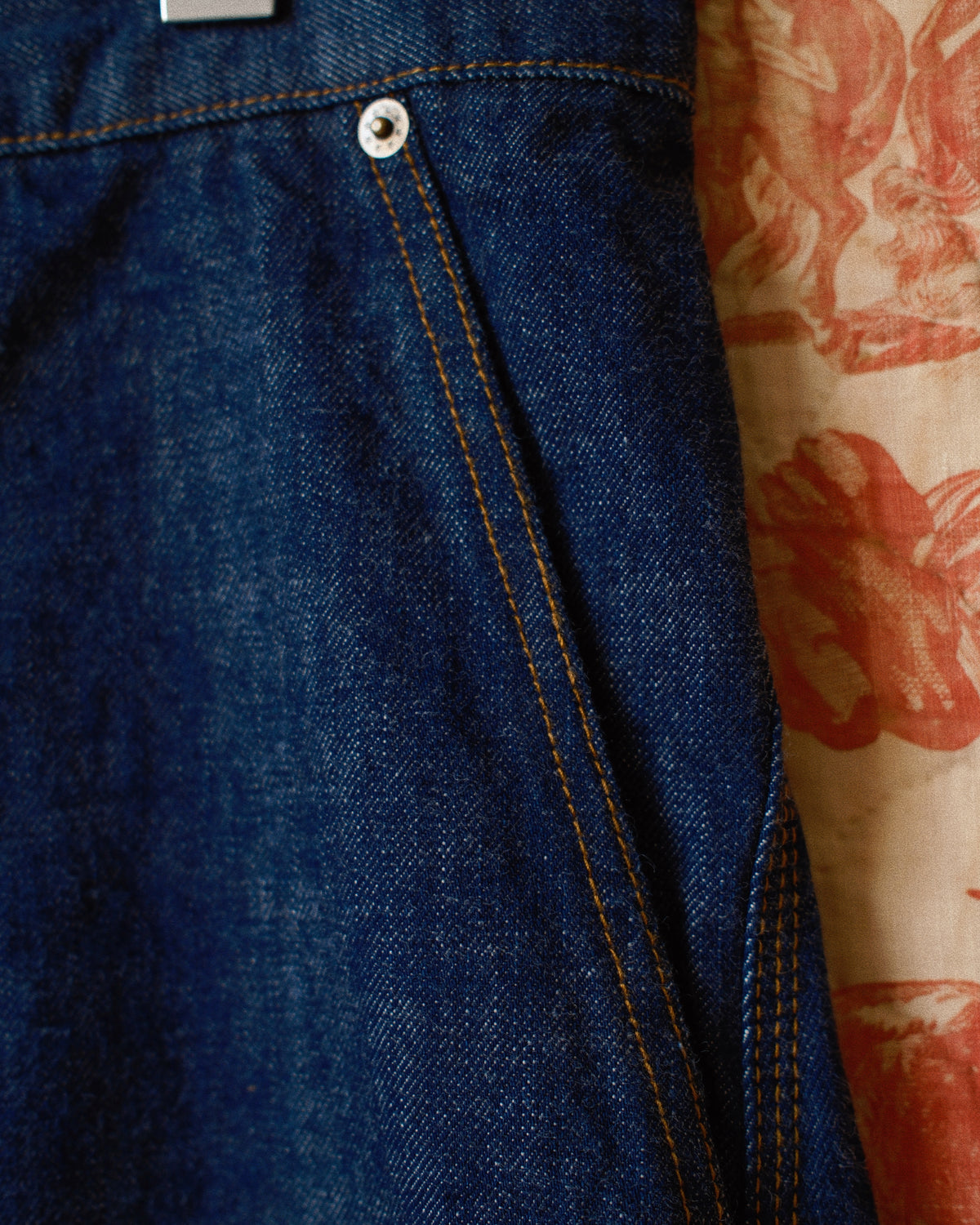 3D Cutting Denim Pants Indigo