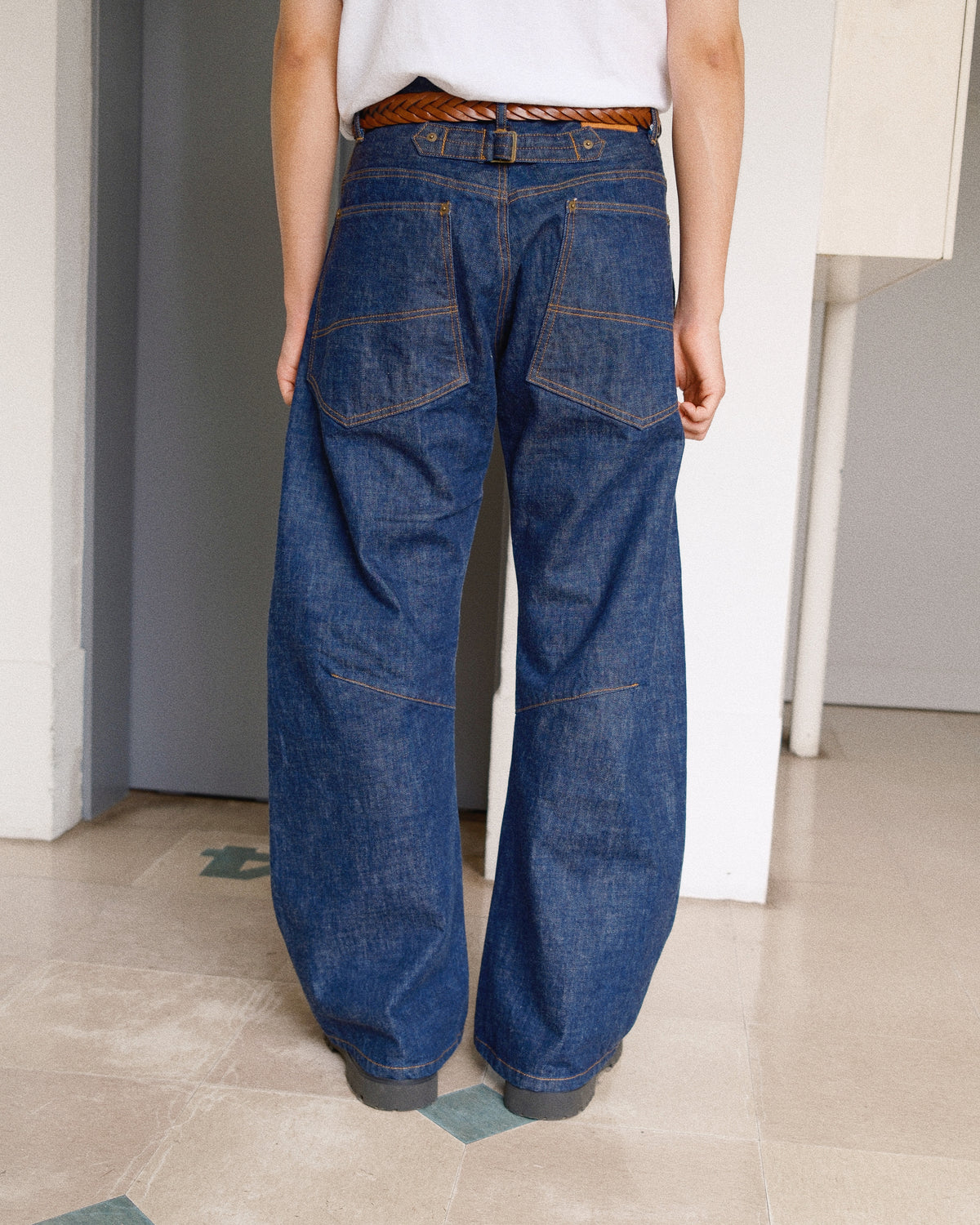 3D Cutting Denim Pants Indigo