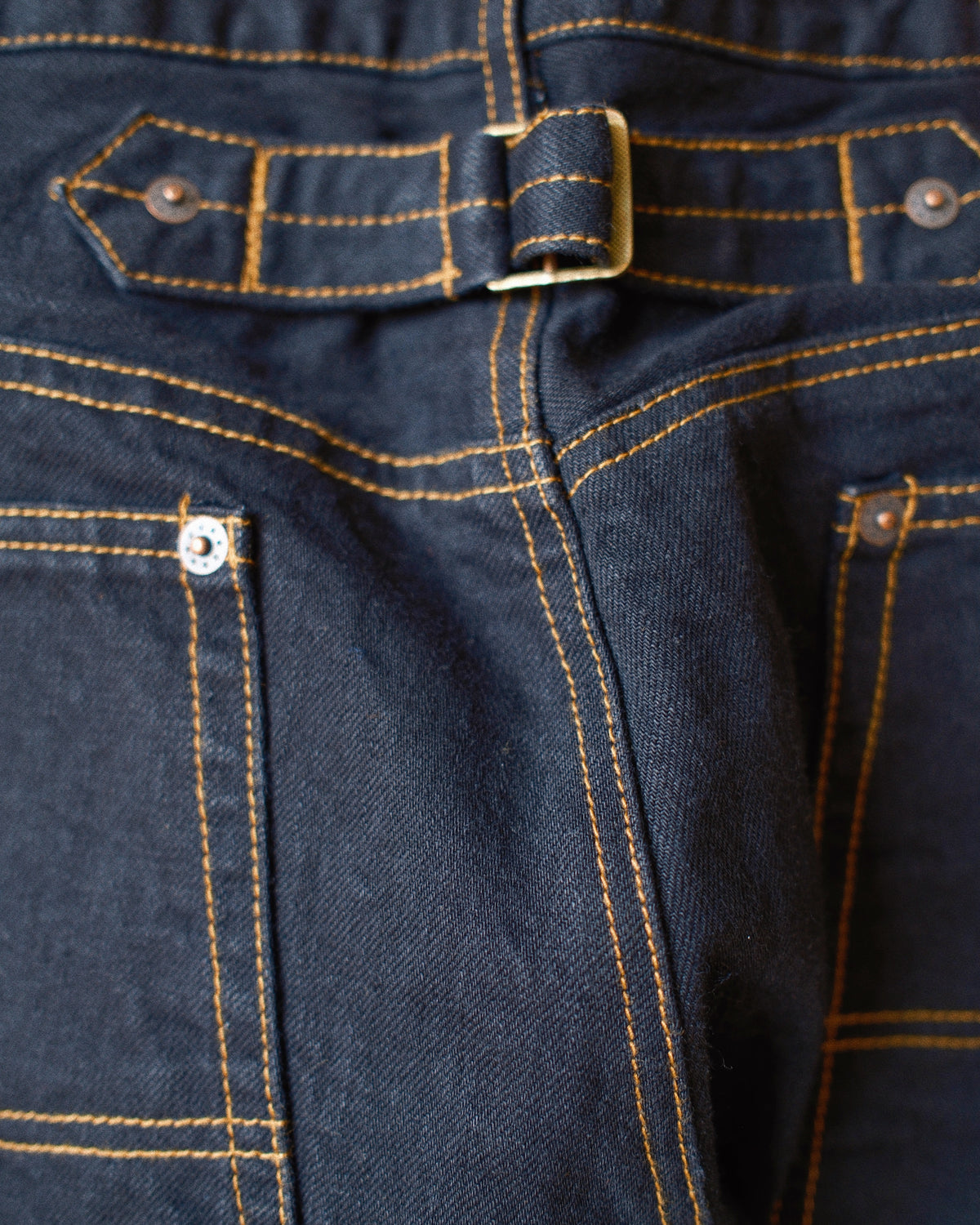 3D Cutting Denim Pants Black
