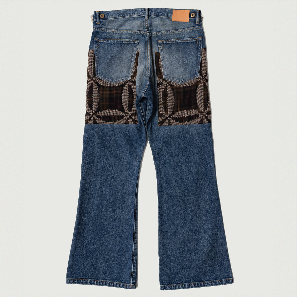 Quilt denim pants Indigo