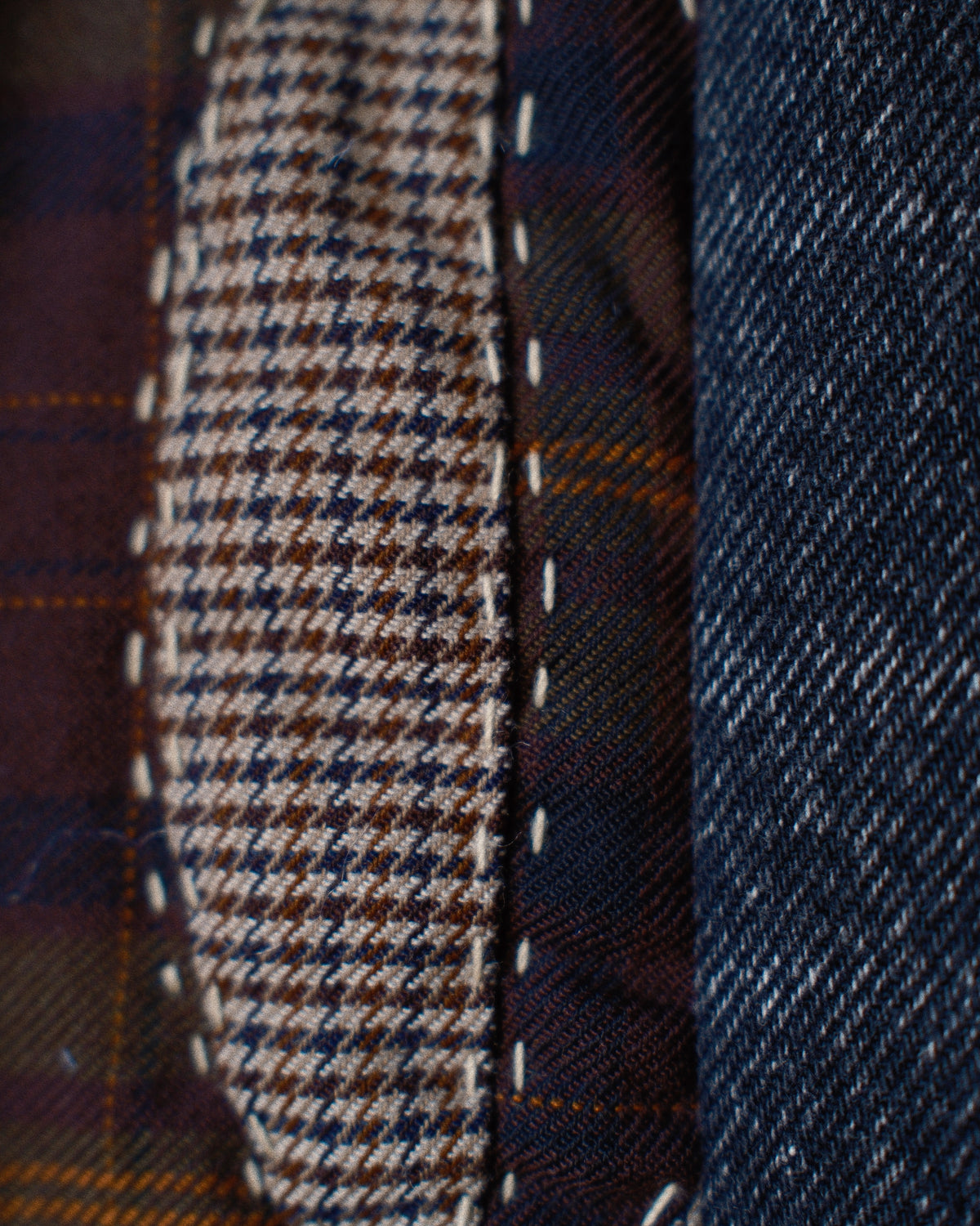 Quilt denim pants Black