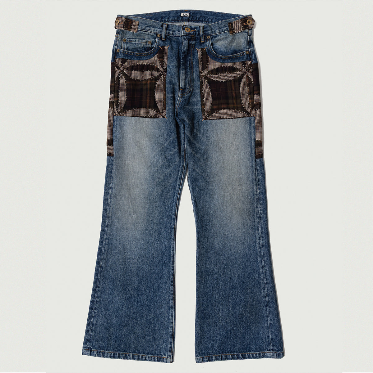 Quilt denim pants Indigo