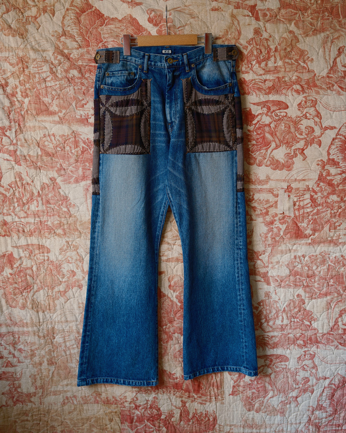 Quilt denim pants Indigo