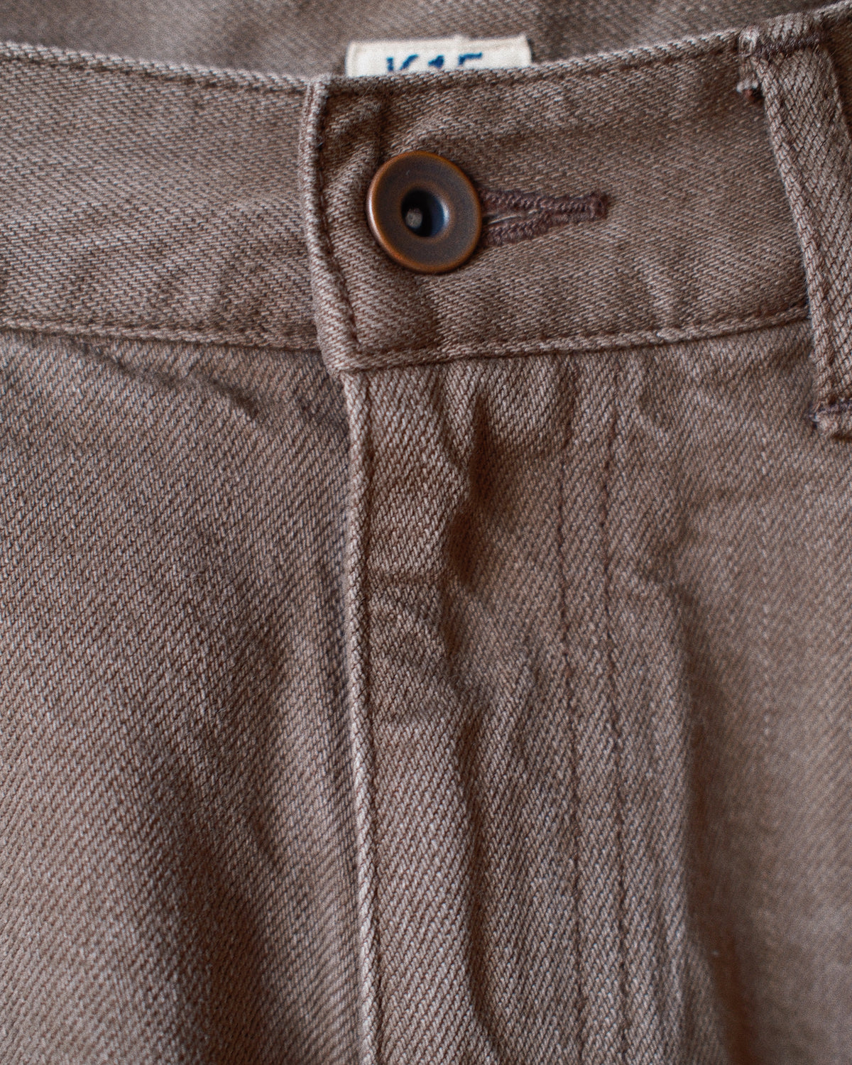3D Cutting Denim Pants Brown