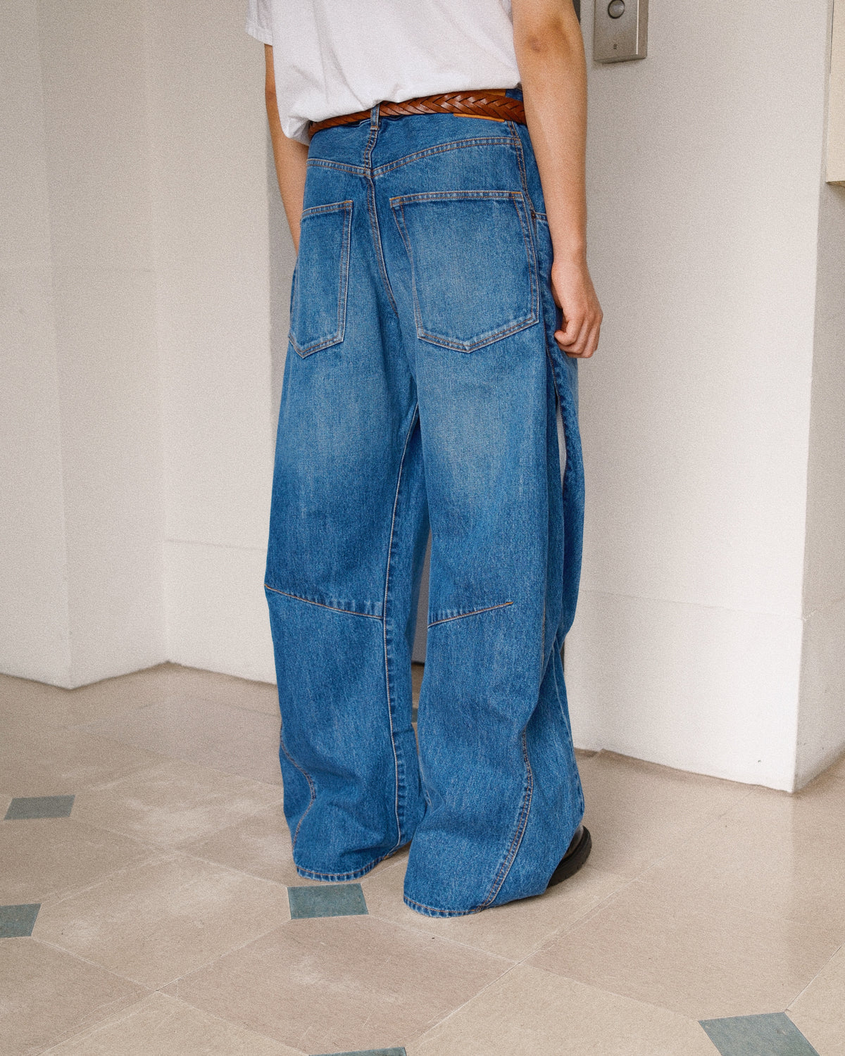 3D Cutting Denim Pants Indigo