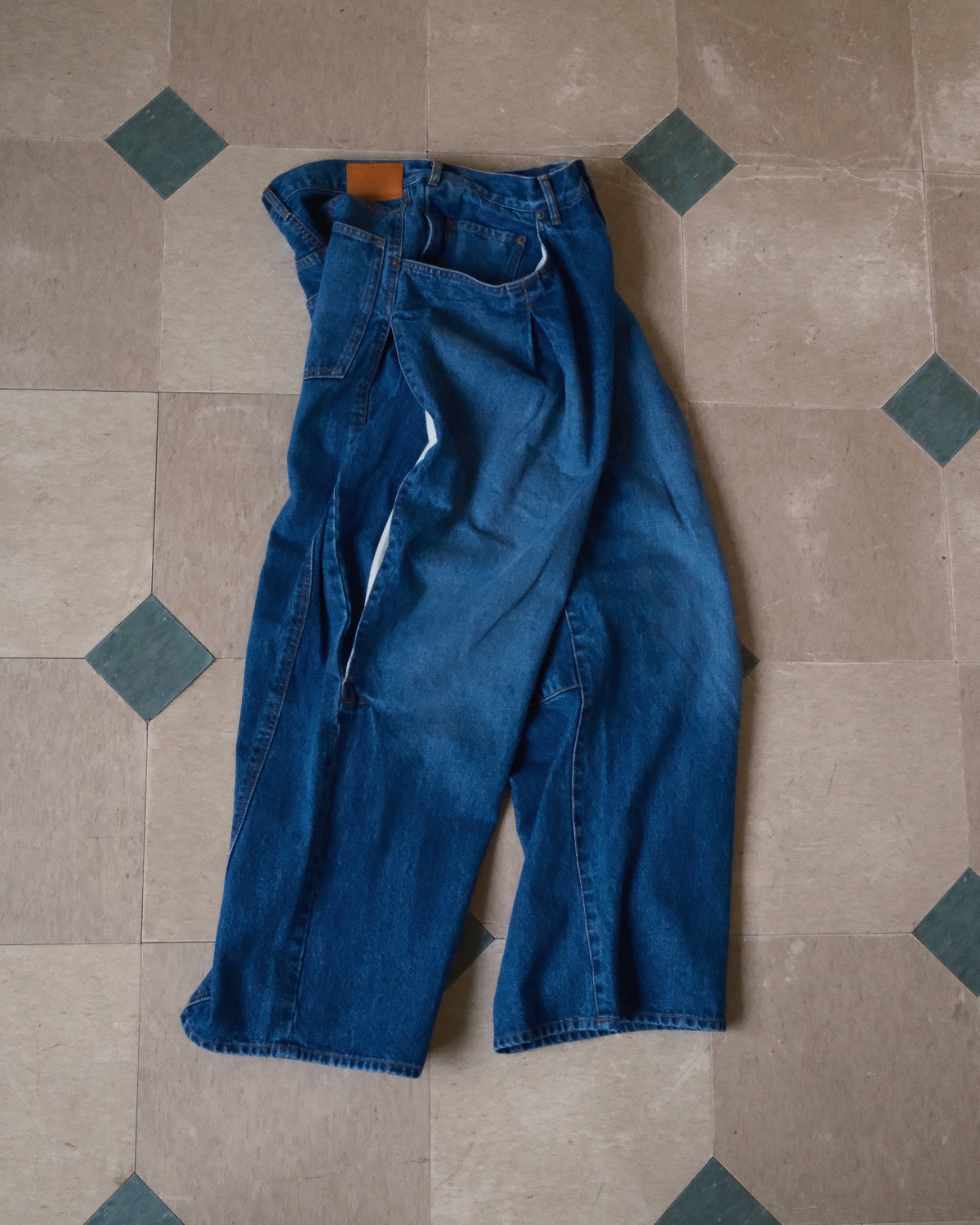 3D Cutting Denim Pants Indigo